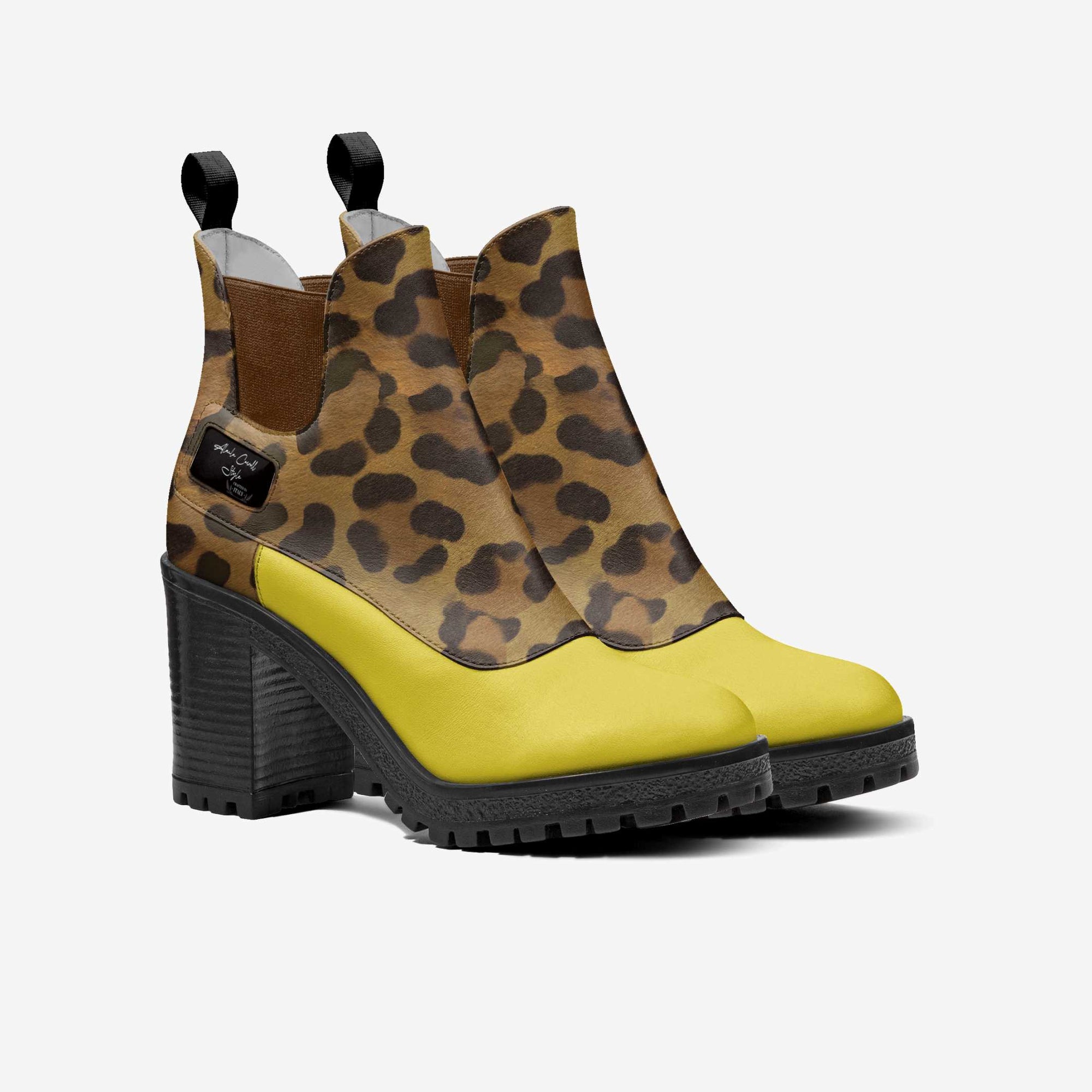 Slip-On Designer Boot Leopard & Mustard