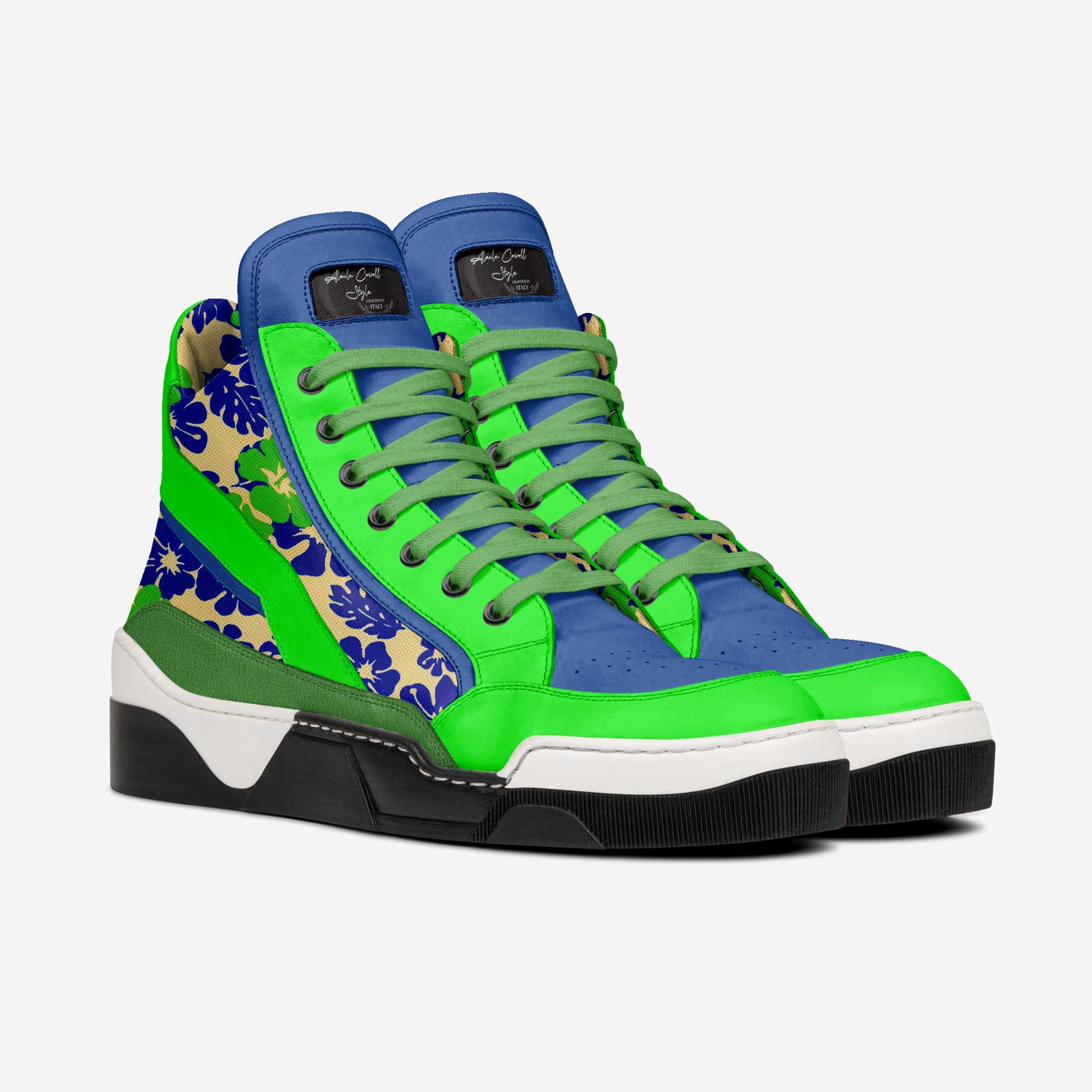 ELITE HIGH-TOP SNEAKER Green, Blue & Print