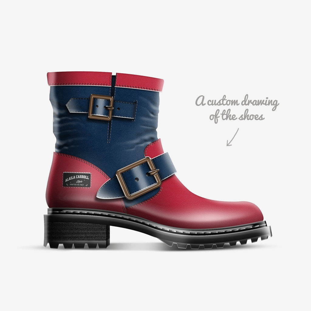 Police Belted Boot Red & Navy