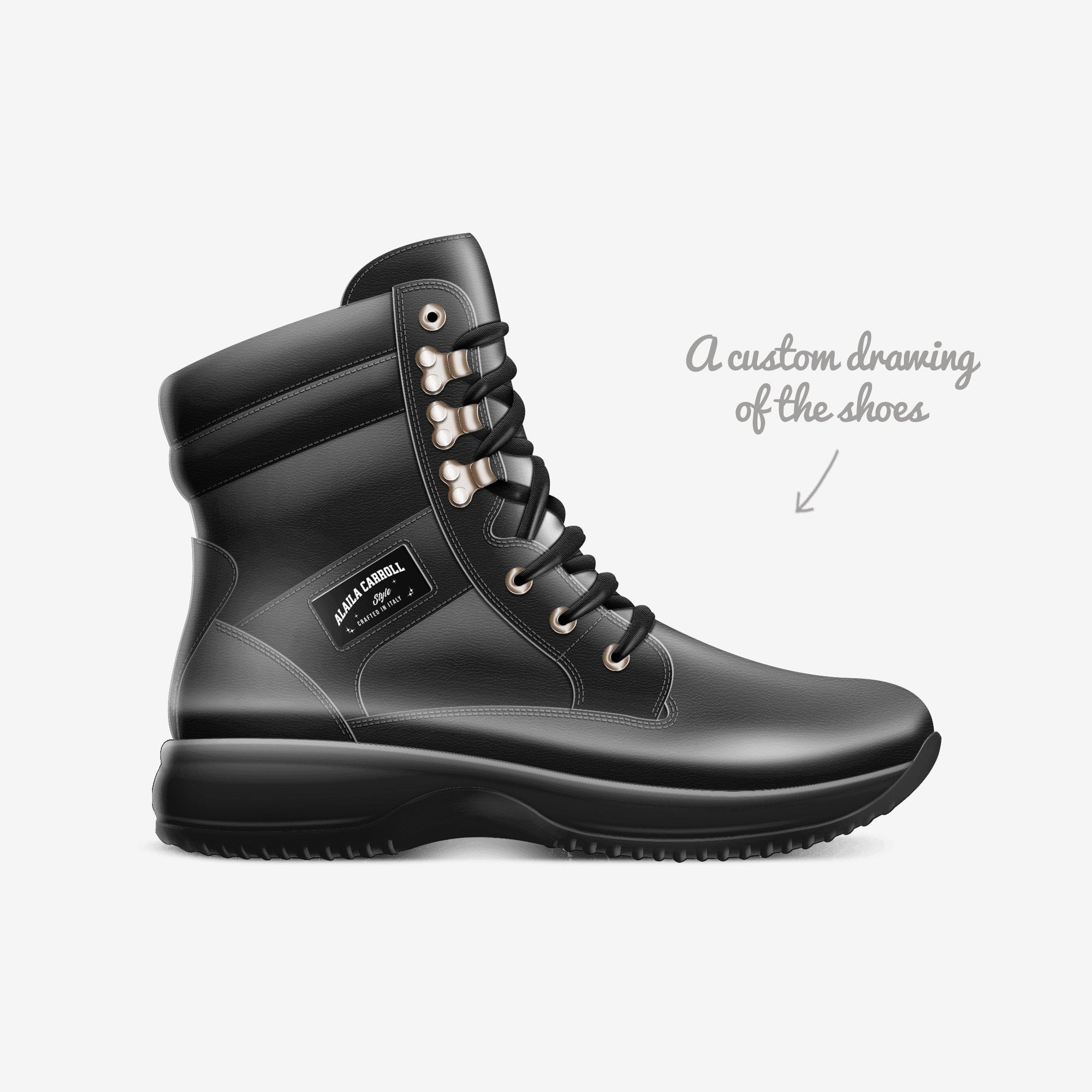 Hi Top Walking Sneaker Black on Black