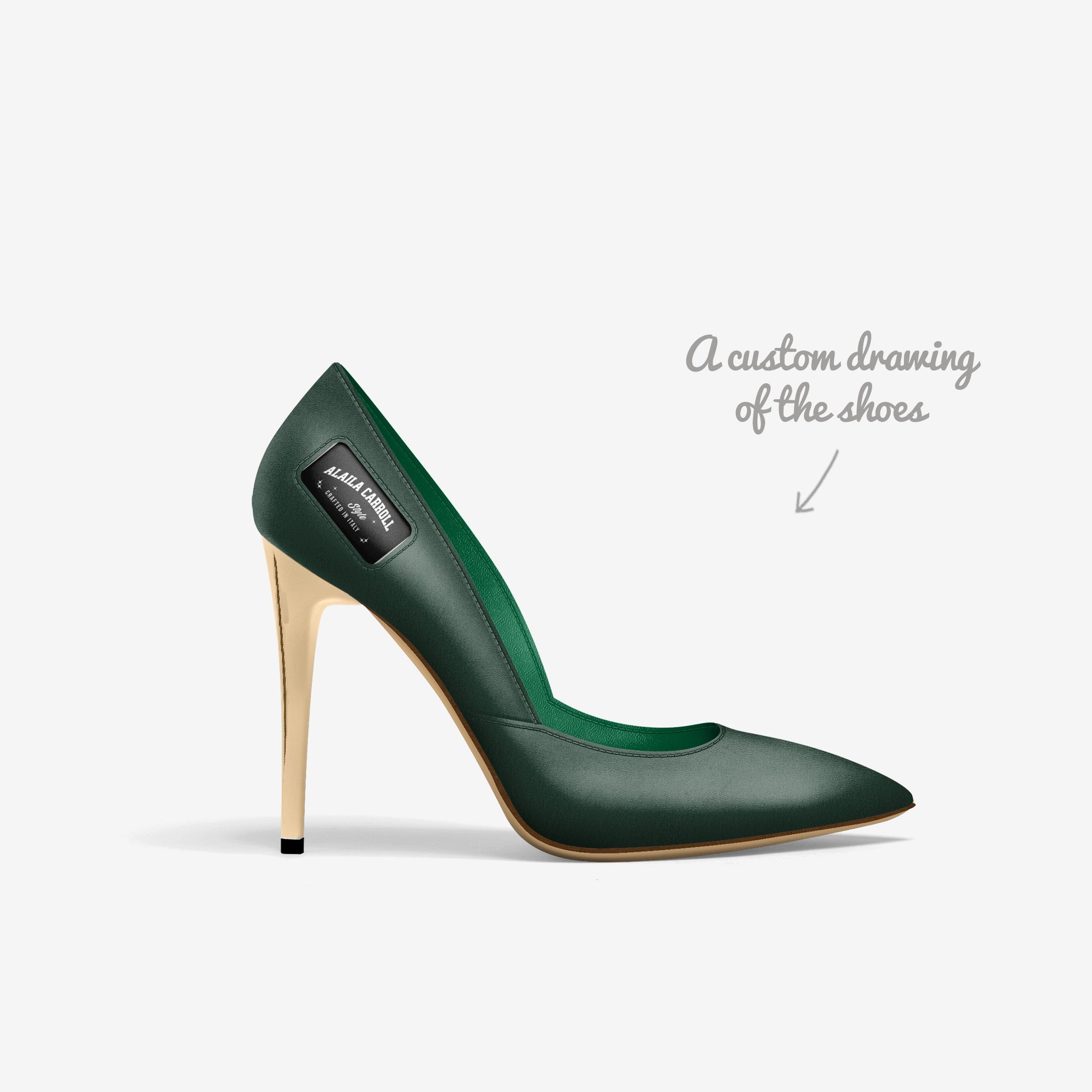 SIMPLE CUT HIGH HEEL – Emerald & Gold