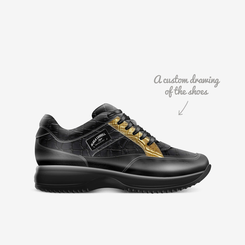 Fashion Walking Sneaker Black & Gold