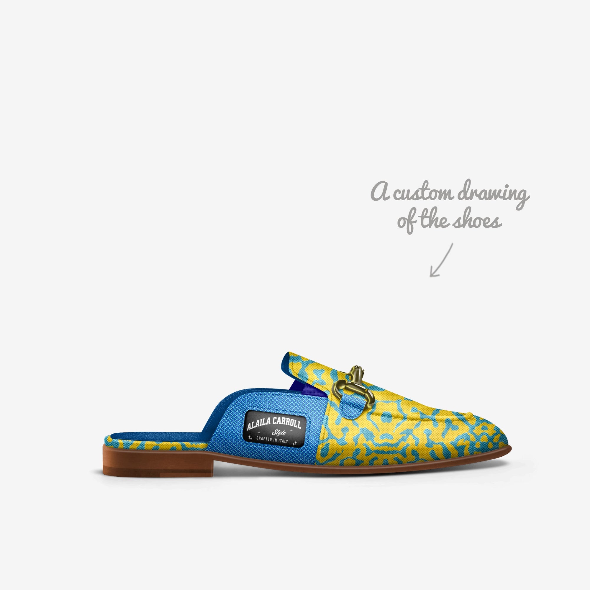 Rich Slipper Design – Yellow & Blue Textile