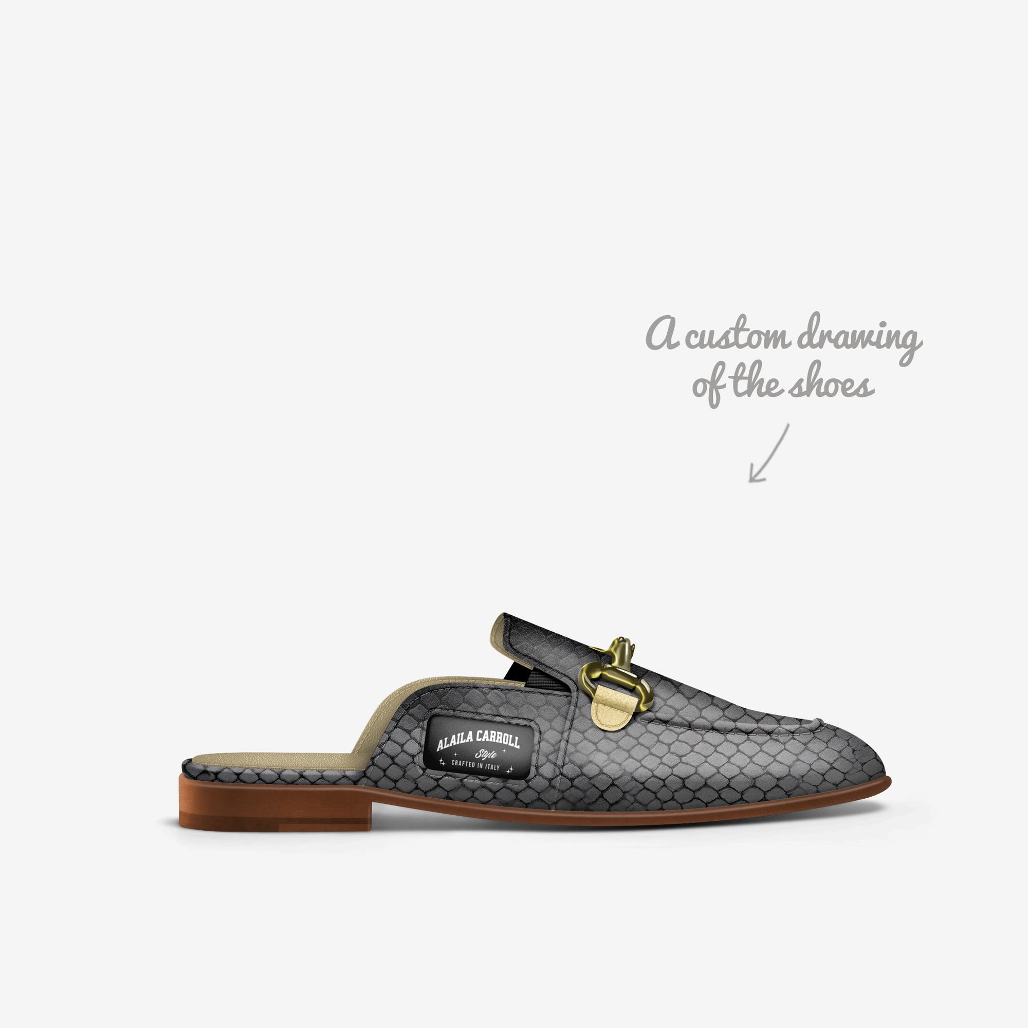 Rich Slipper Design – Black Python with Gold