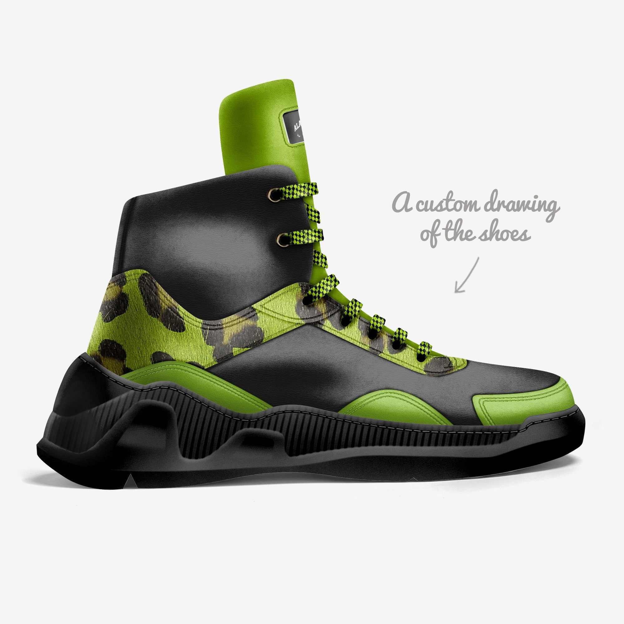 Basket Chunky Design Green & Black