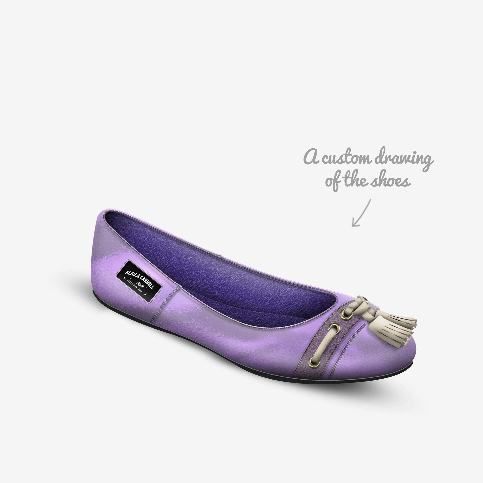 Tassels Ballerina Flat Lavender | Elegant Italian Women’s Flats | Alaila Carroll Style