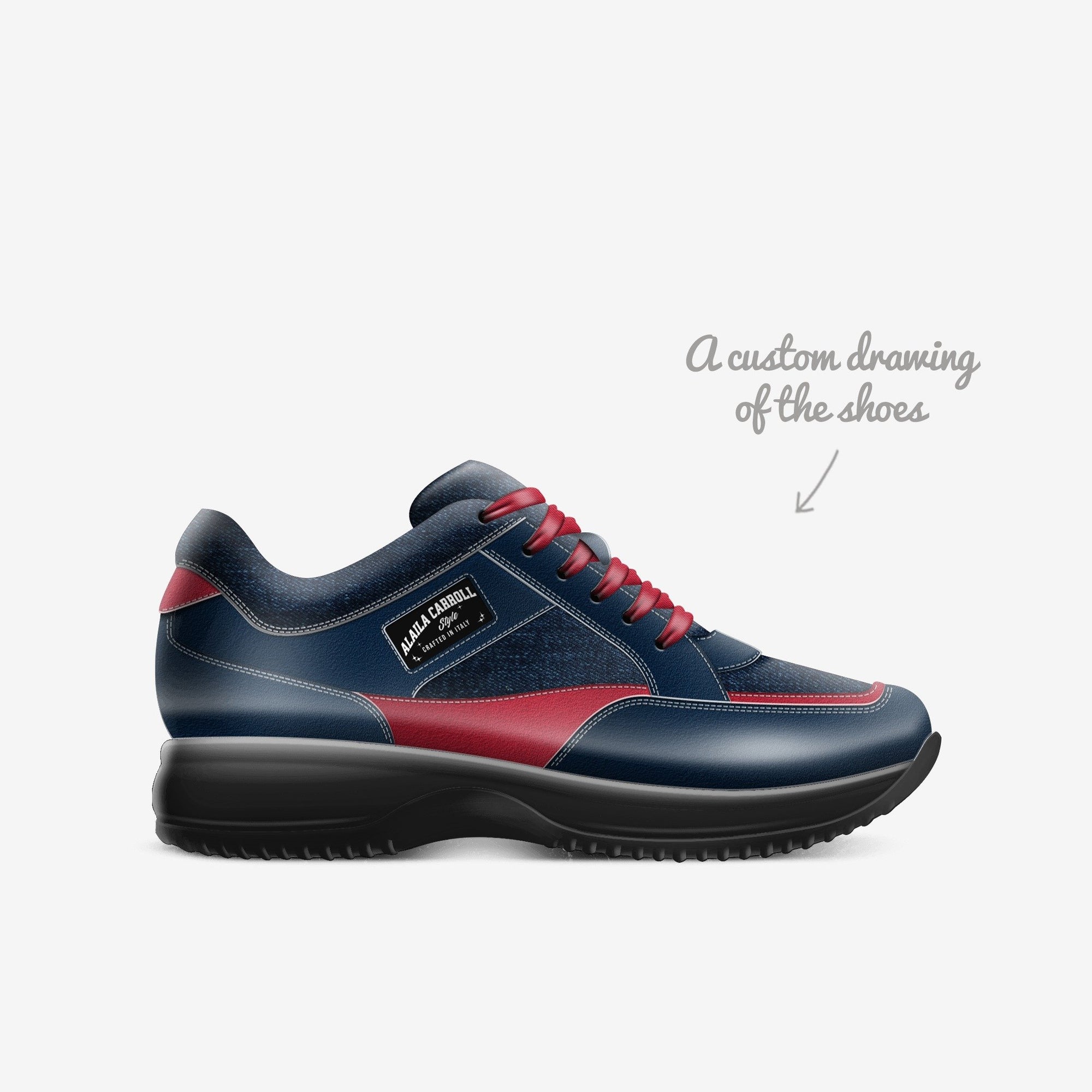 Fashion Walking Sneaker Navy, Red, & Denim