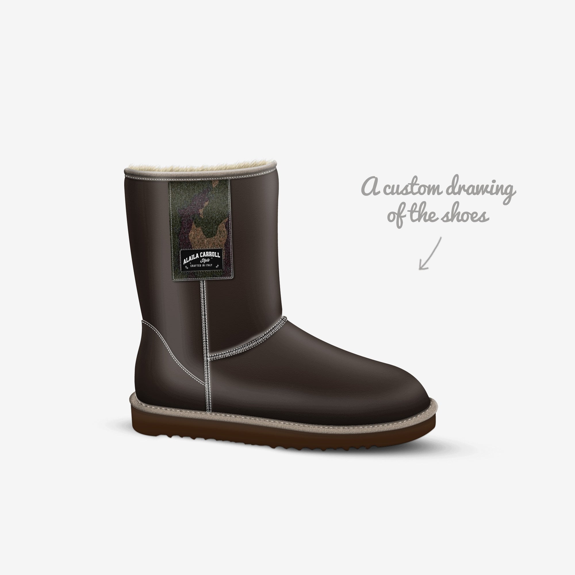 Flap Mid-Boot Dark Brown & Camo