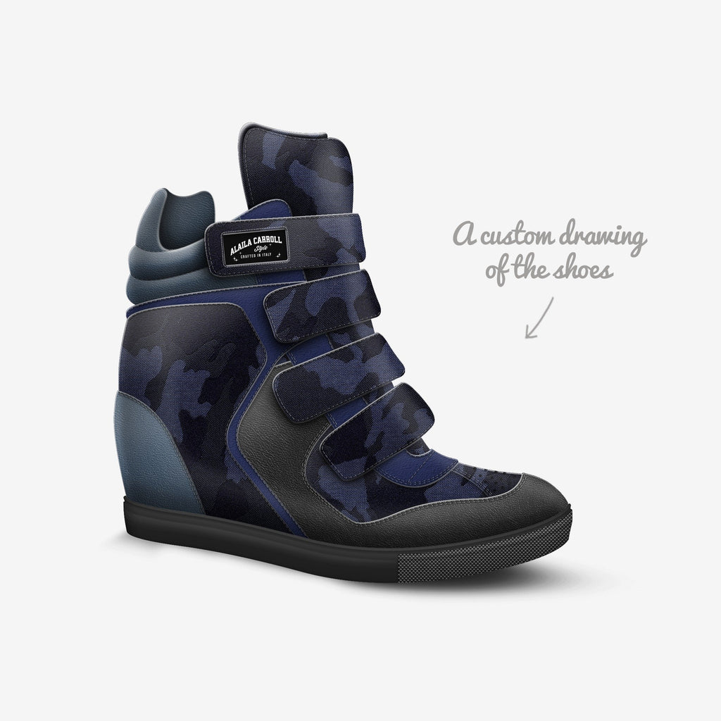 Velcro Wedge Sneaker Blue