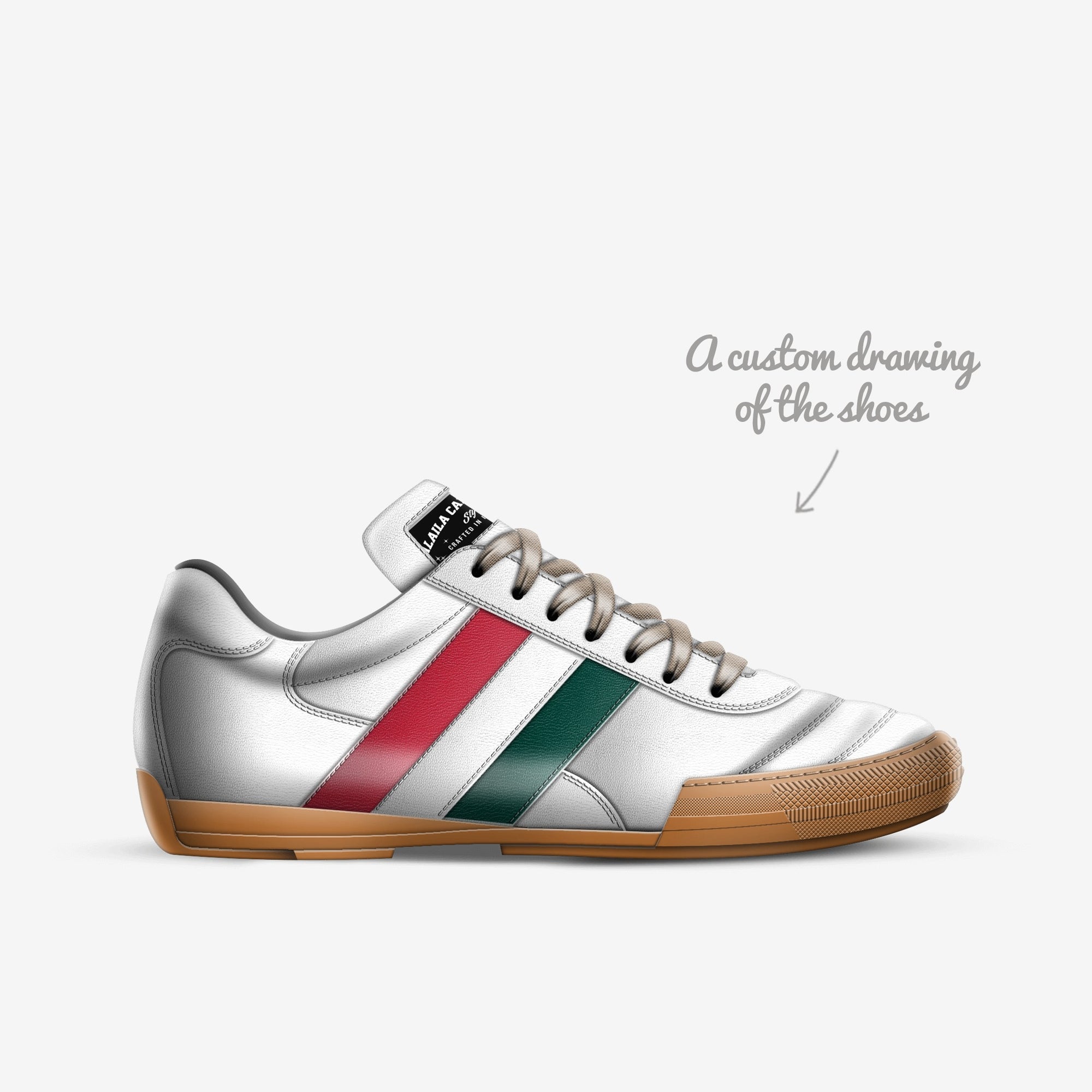 SOCCER STYLE STRIPE SNEAKER – White, Red & Green