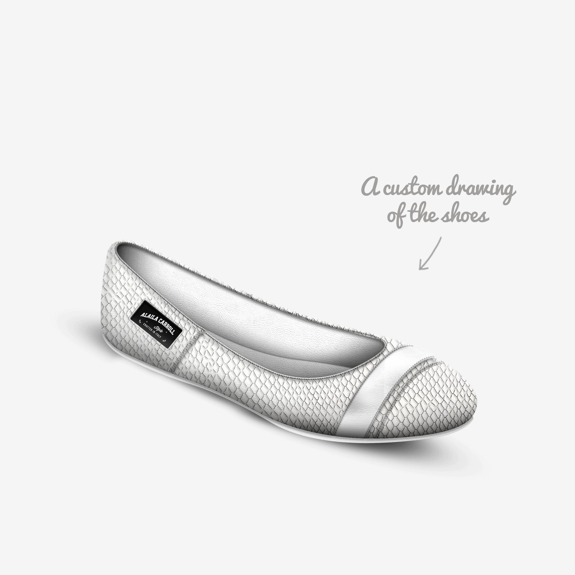 Minimal Ballerina Flat White Python – Elegant Italian Women’s Flats | Alaila Carroll Style
