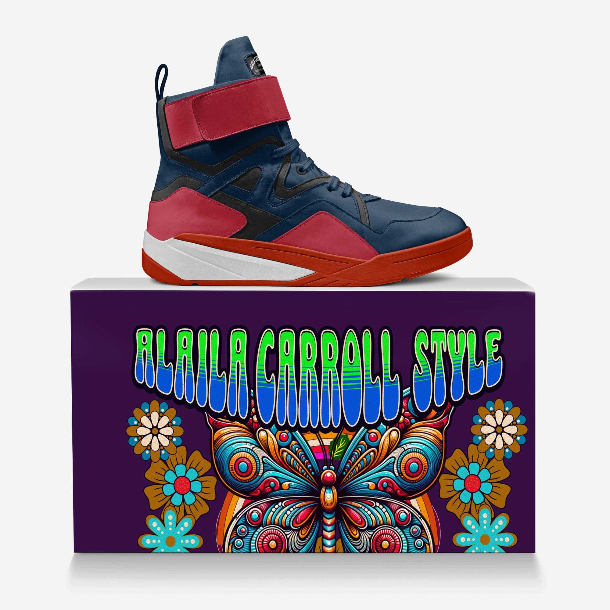 CONTEMPORARY STRAP HIGH TOP Red, Navy, Black, and White