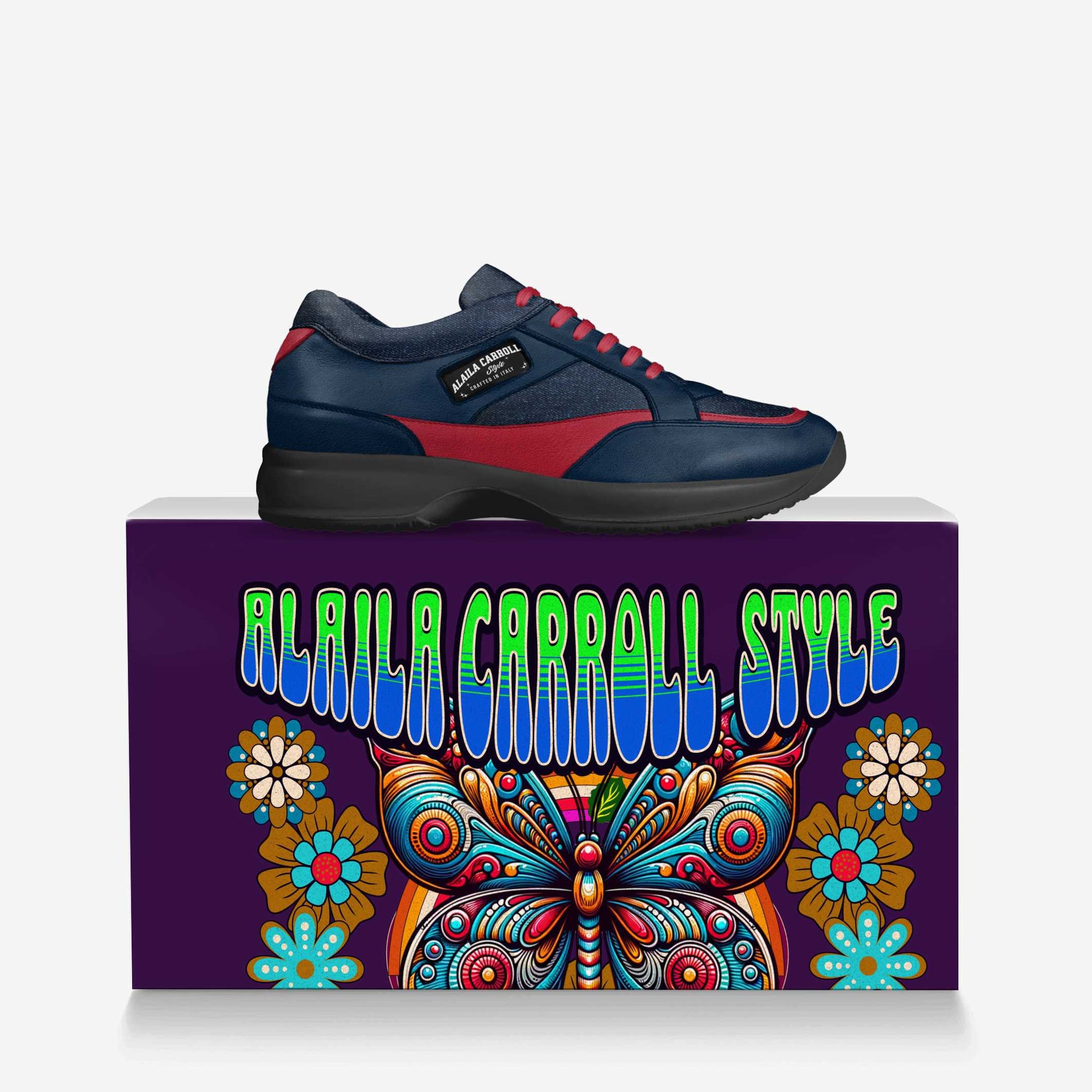 Fashion Walking Sneaker Navy, Red, & Denim