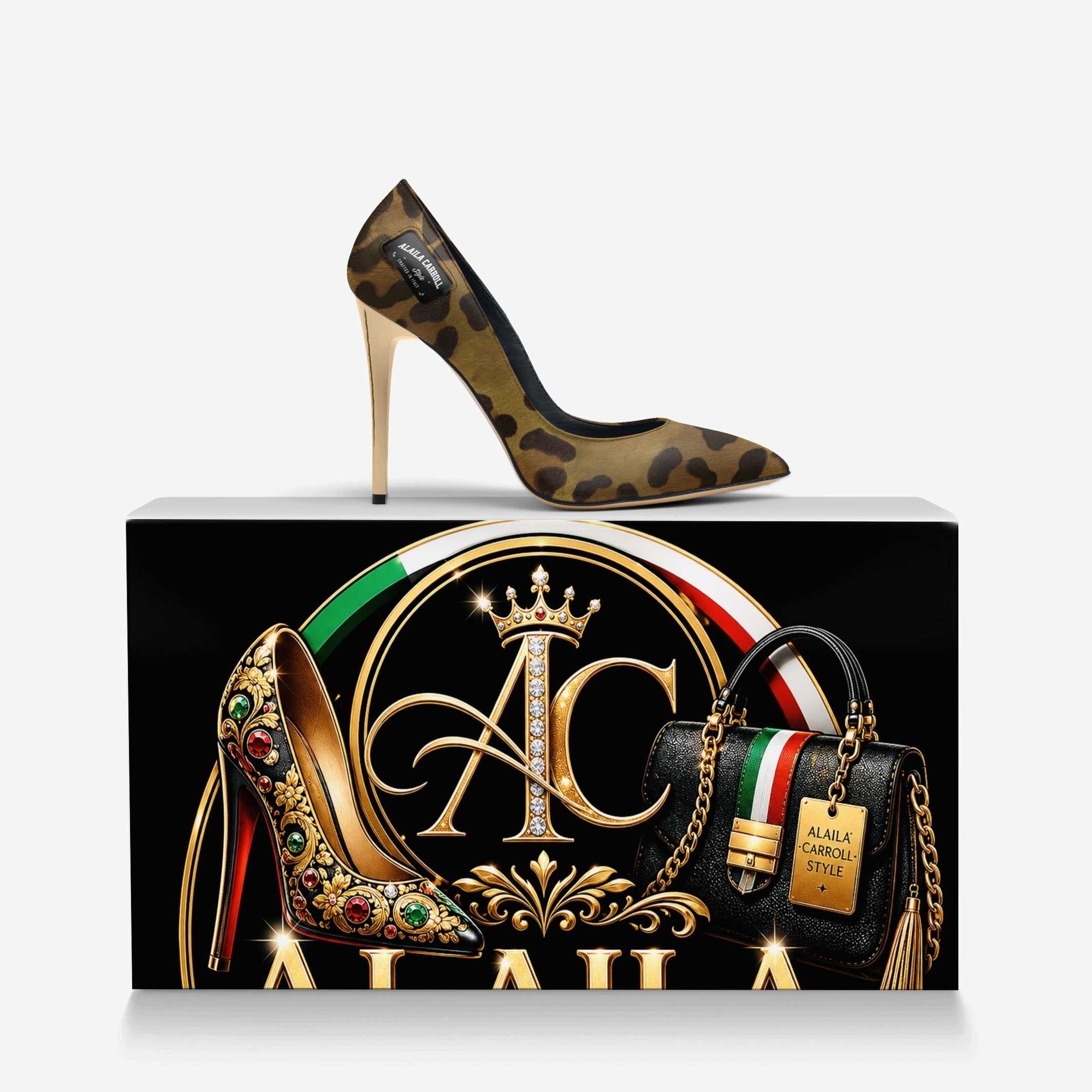 FULL CUT HIGH HEEL – Leopard with Gold Heels
