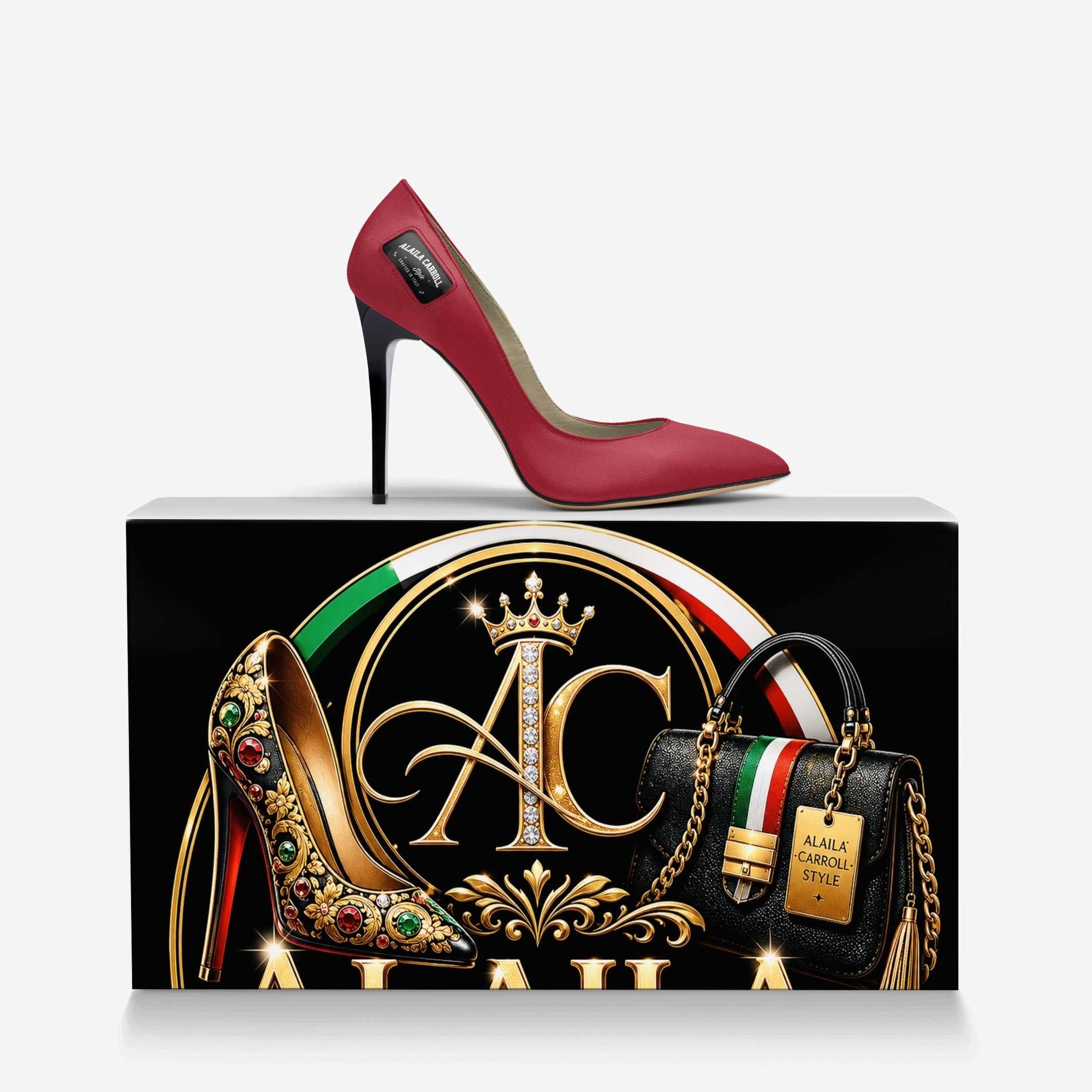 FULL CUT HIGH HEEL – Red with Black Heels