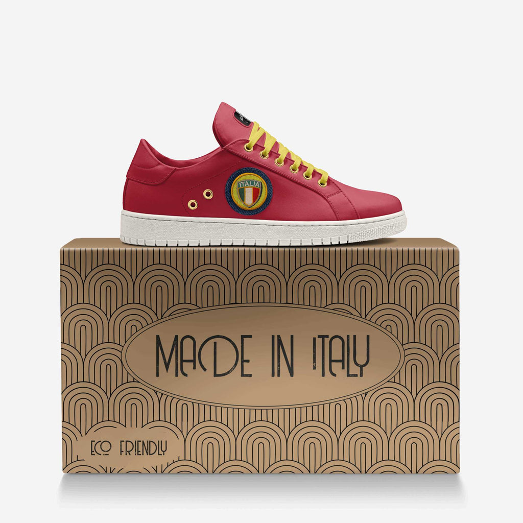 ECO VINTAGE LOW TOP – Red & Yellow with Italia Patch