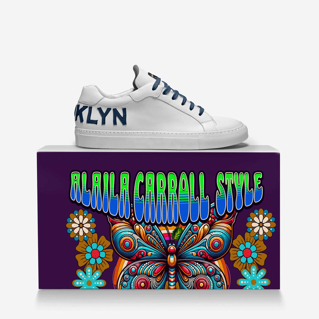 Contemporary Low Top White & Navy