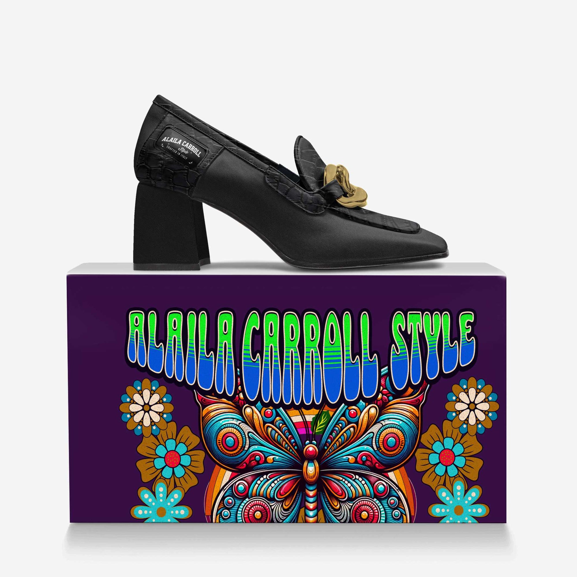 Retro Luxe Heel BLACK & GOLD