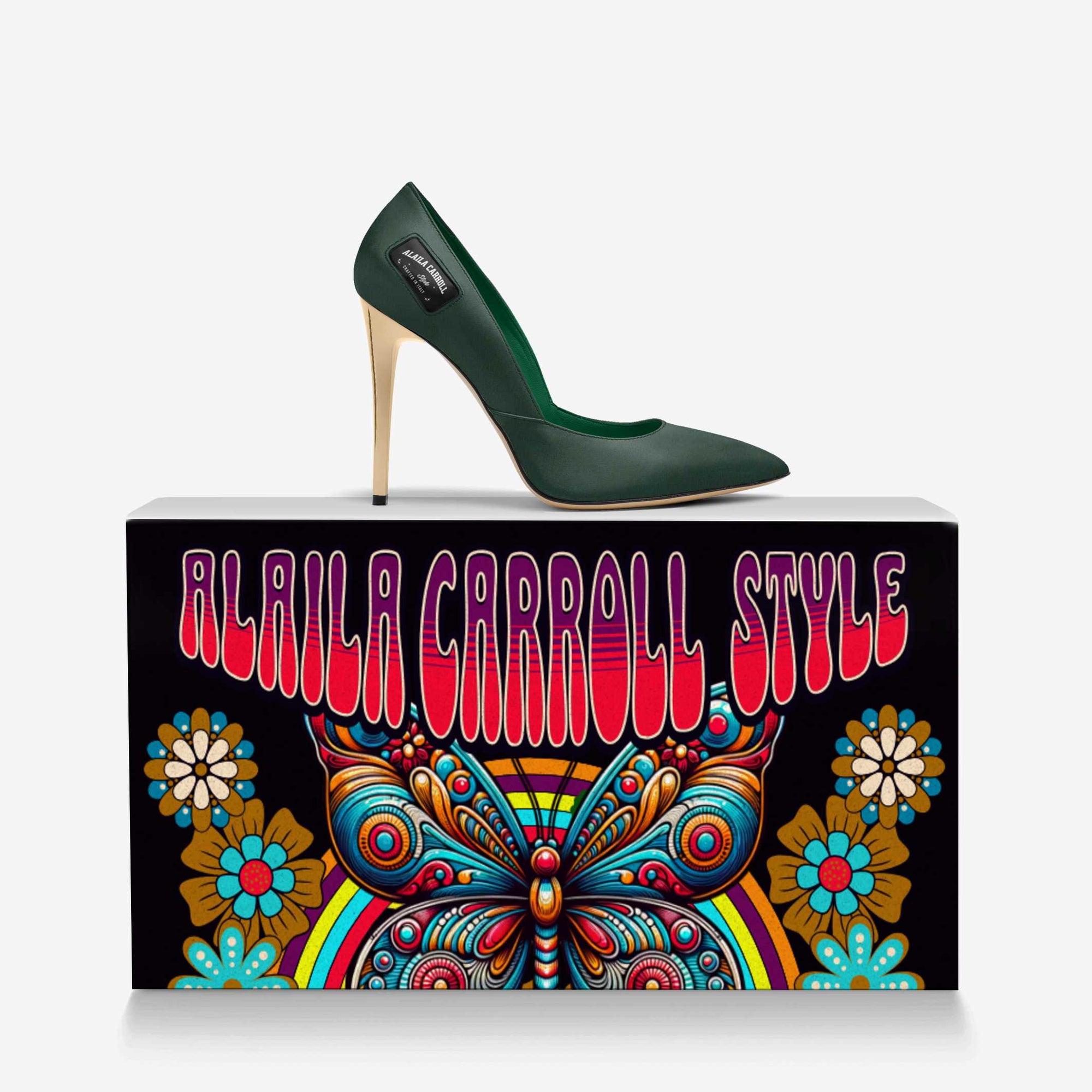 SIMPLE CUT HIGH HEEL – Emerald & Gold