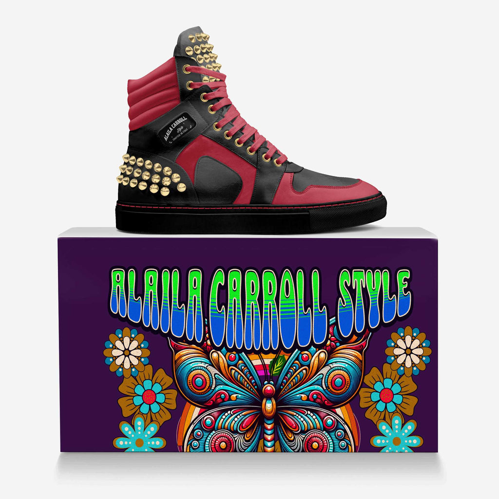 SPIKE FASHION HIGH TOP Red, Black, and Gold