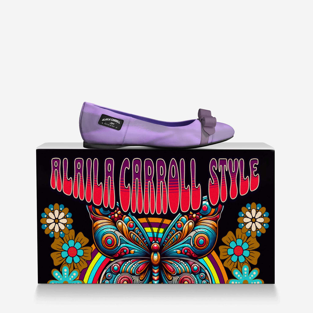 Bow Ballerina Flat, Lavender | Elegant Italian Women’s Flats | Alaila Carroll Style