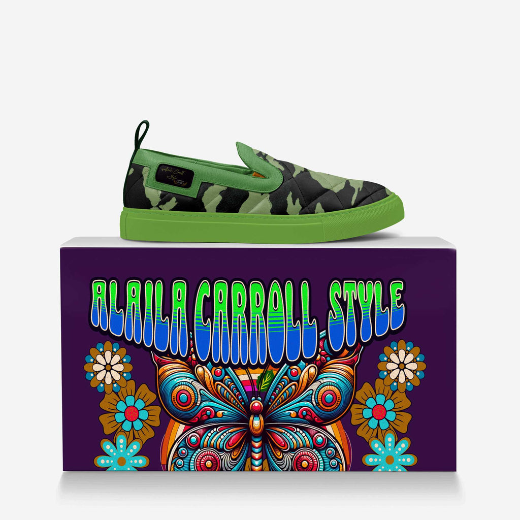 FASHION SLIP ON GREEN & BLACK