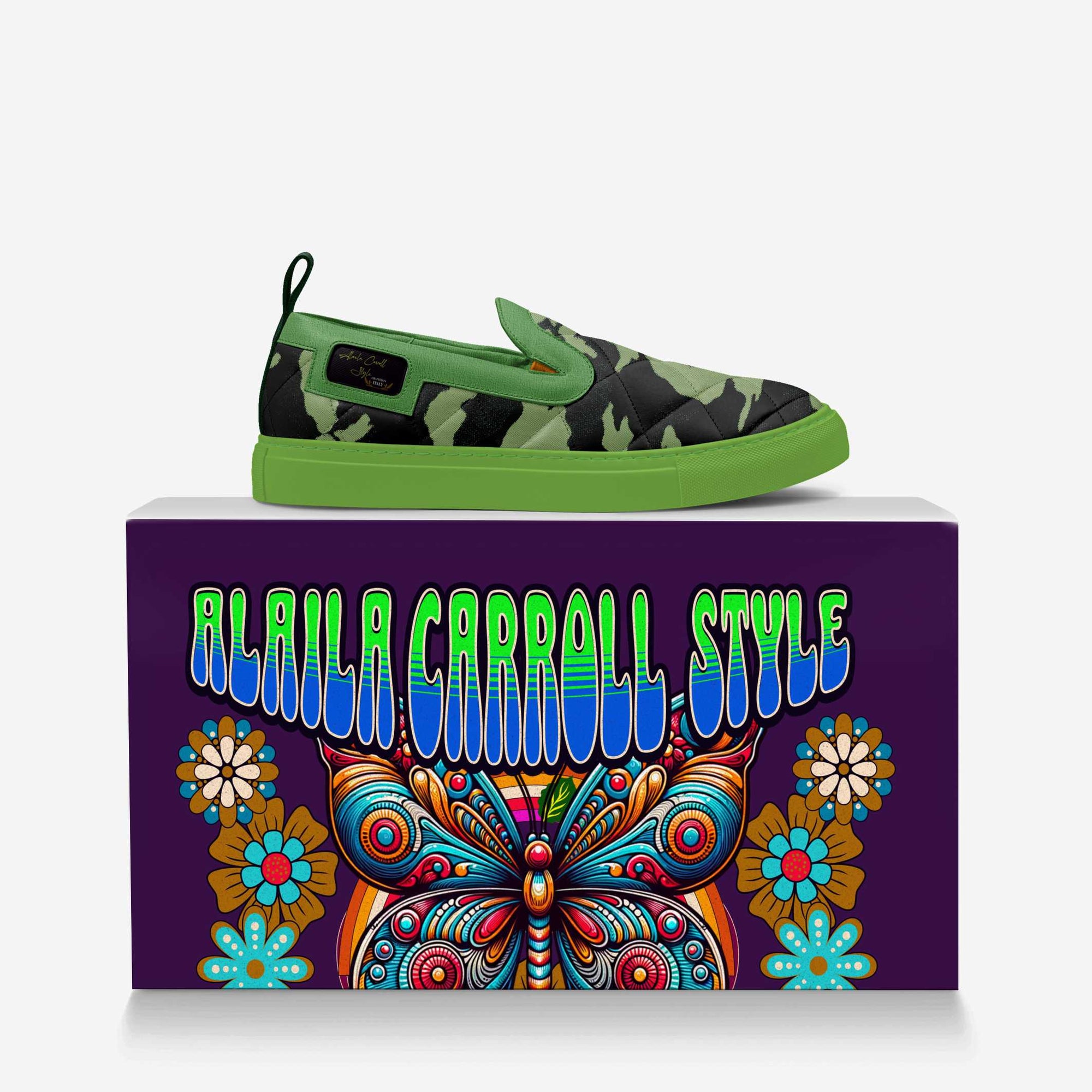 FASHION SLIP ON GREEN & BLACK