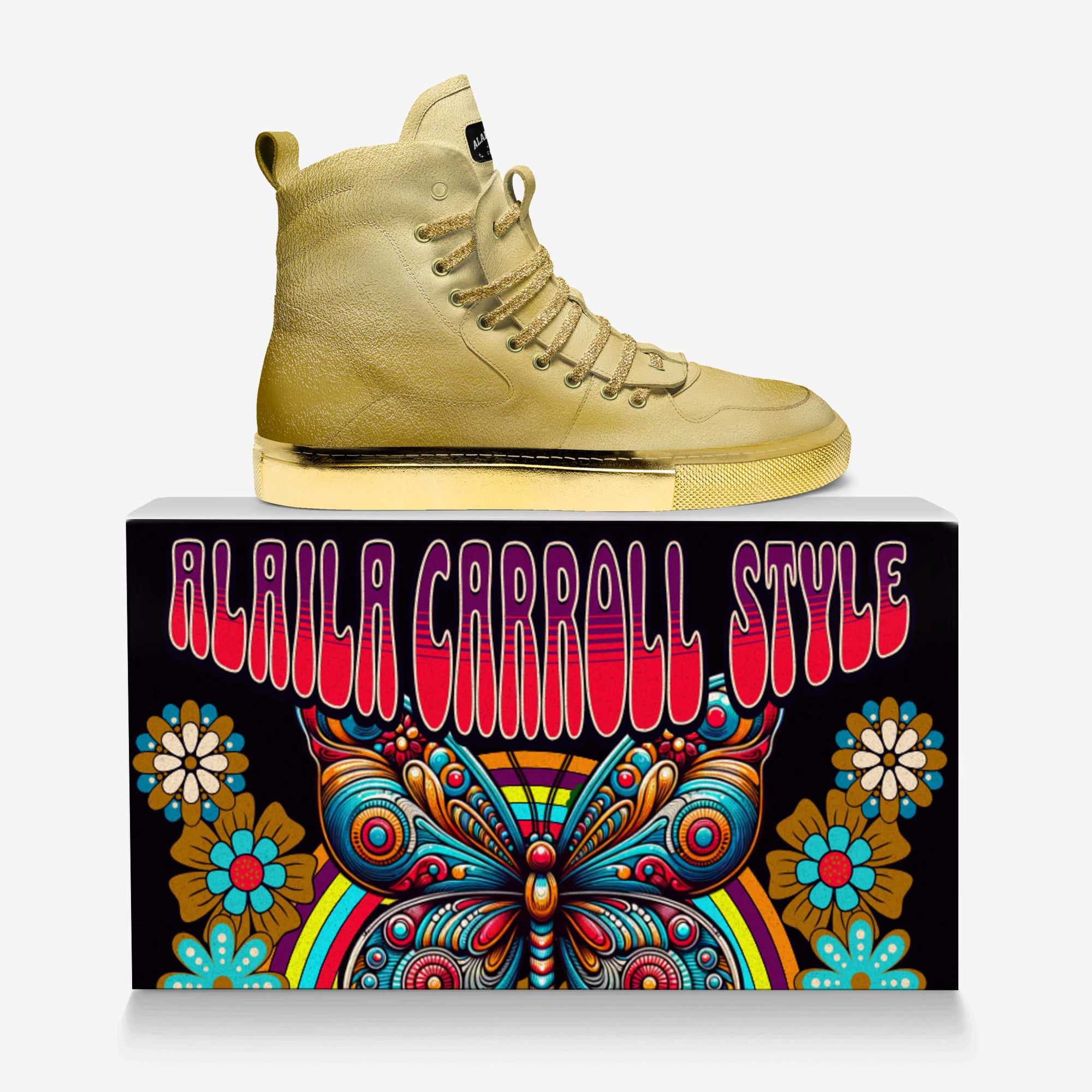 DESIGNER LACED HIGH-TOP – Gold