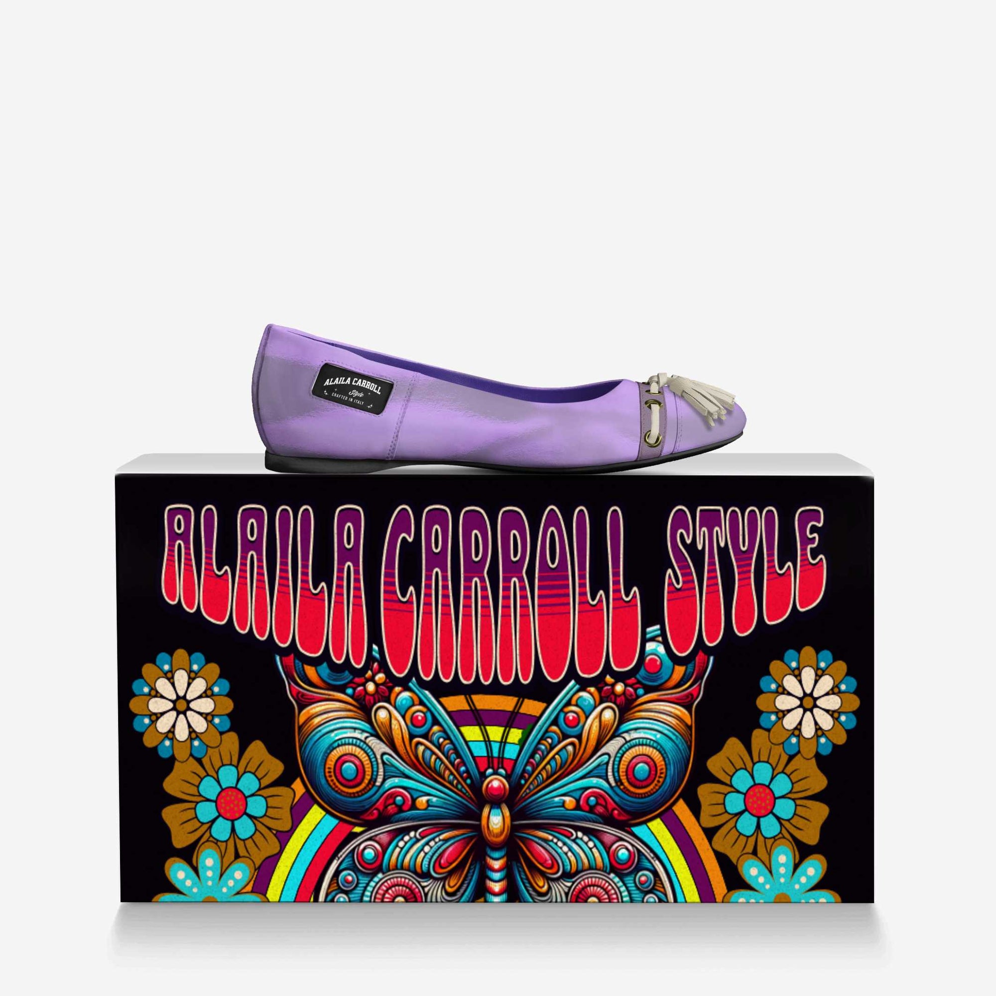 Tassels Ballerina Flat Lavender | Elegant Italian Women’s Flats | Alaila Carroll Style