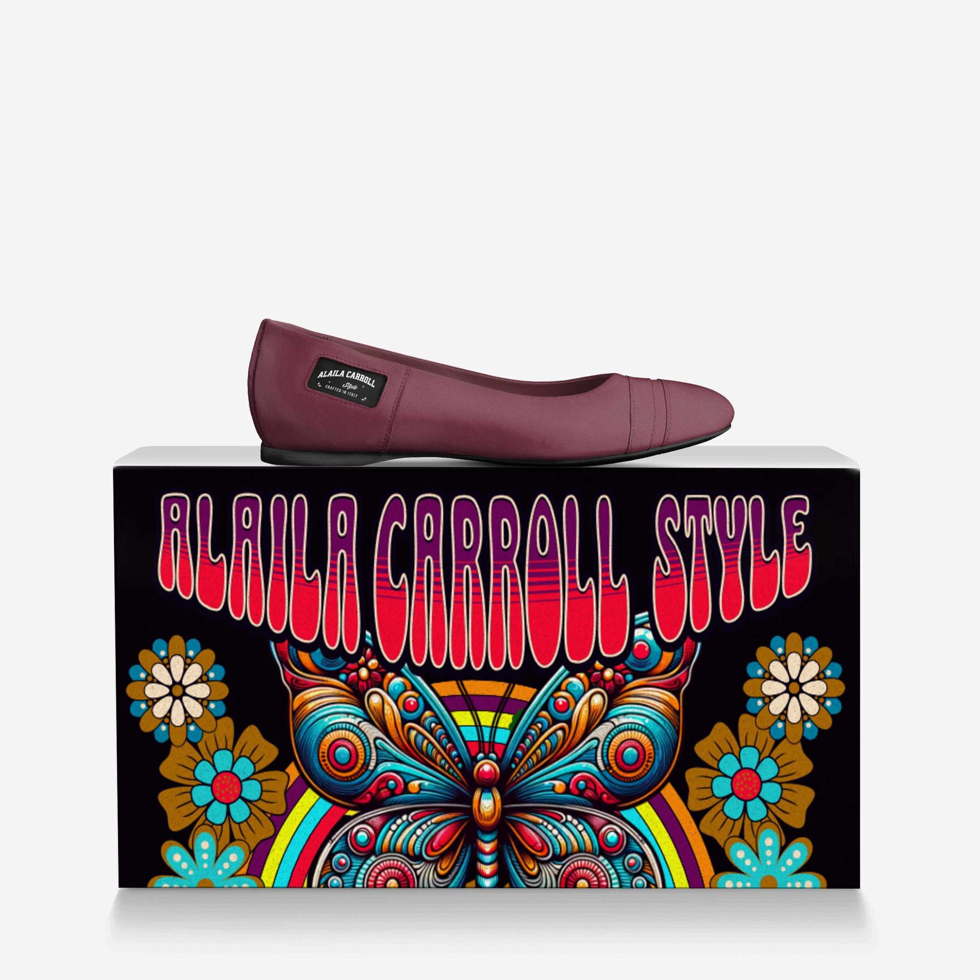 Minimal Ballerina Flat Burgundy – Elegant Italian Women’s Flats | Alaila Carroll Style