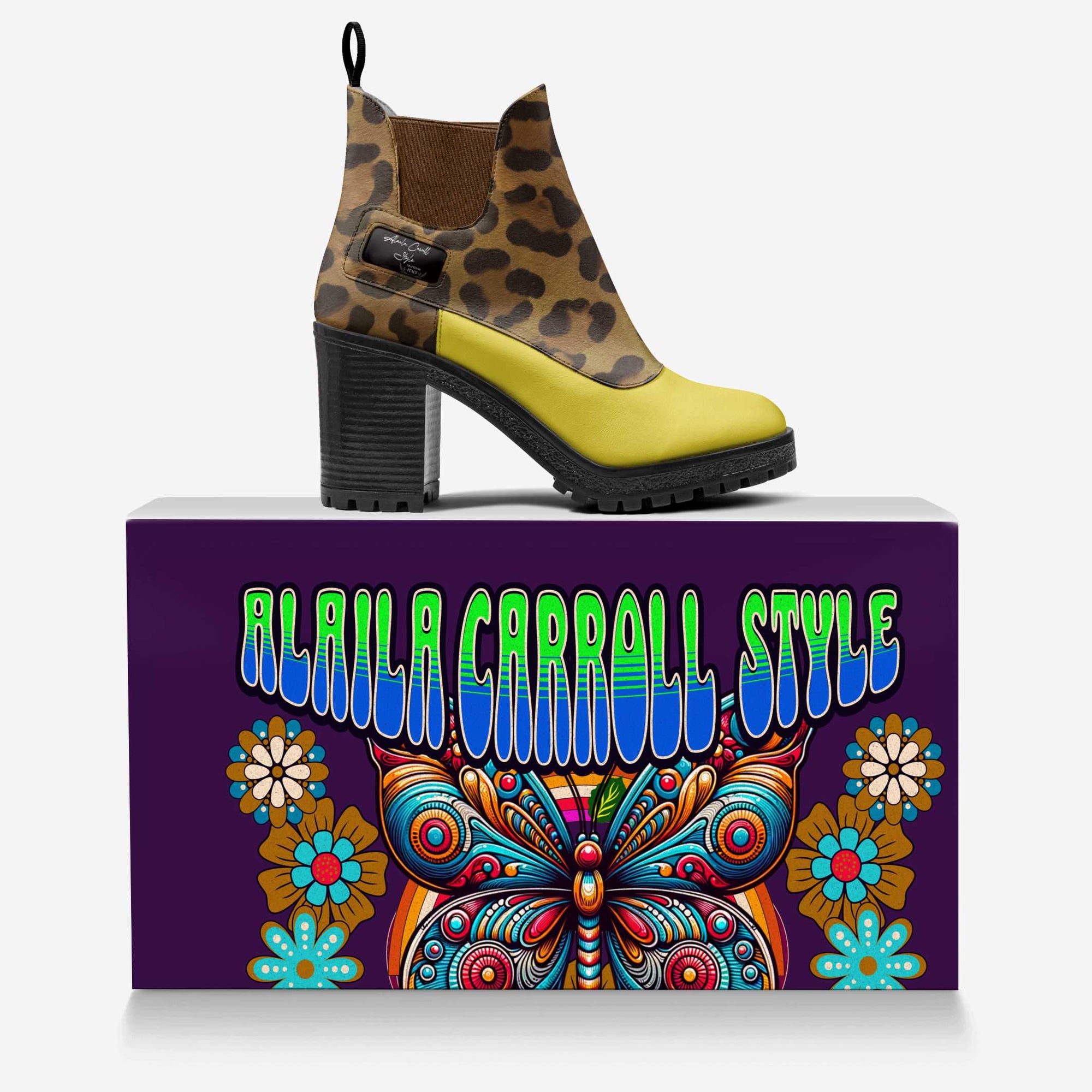Slip-On Designer Boot Leopard & Mustard