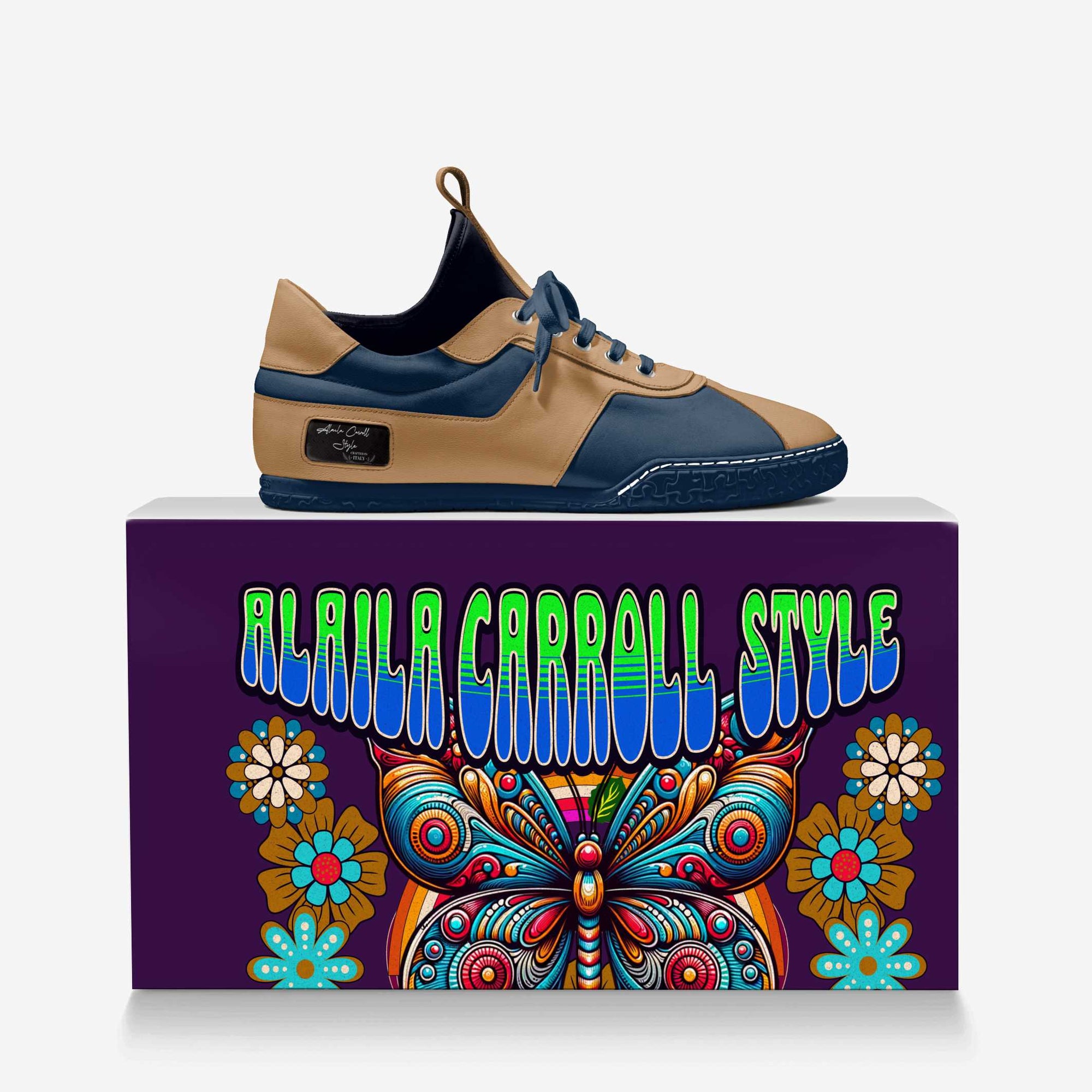 MODERN SOCK LOW TOP Tan & Navy