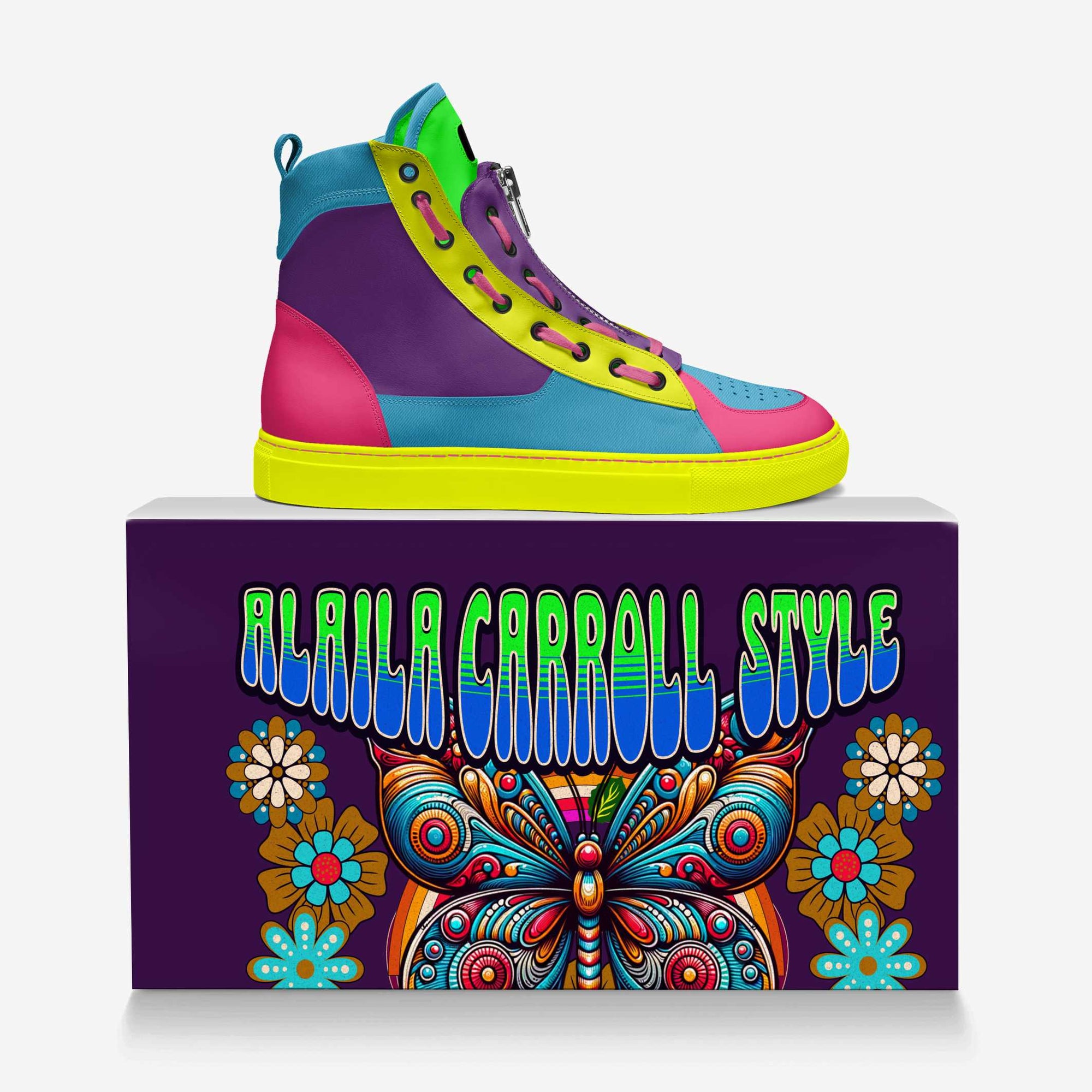 Designer Zipper High-Top Rainbow