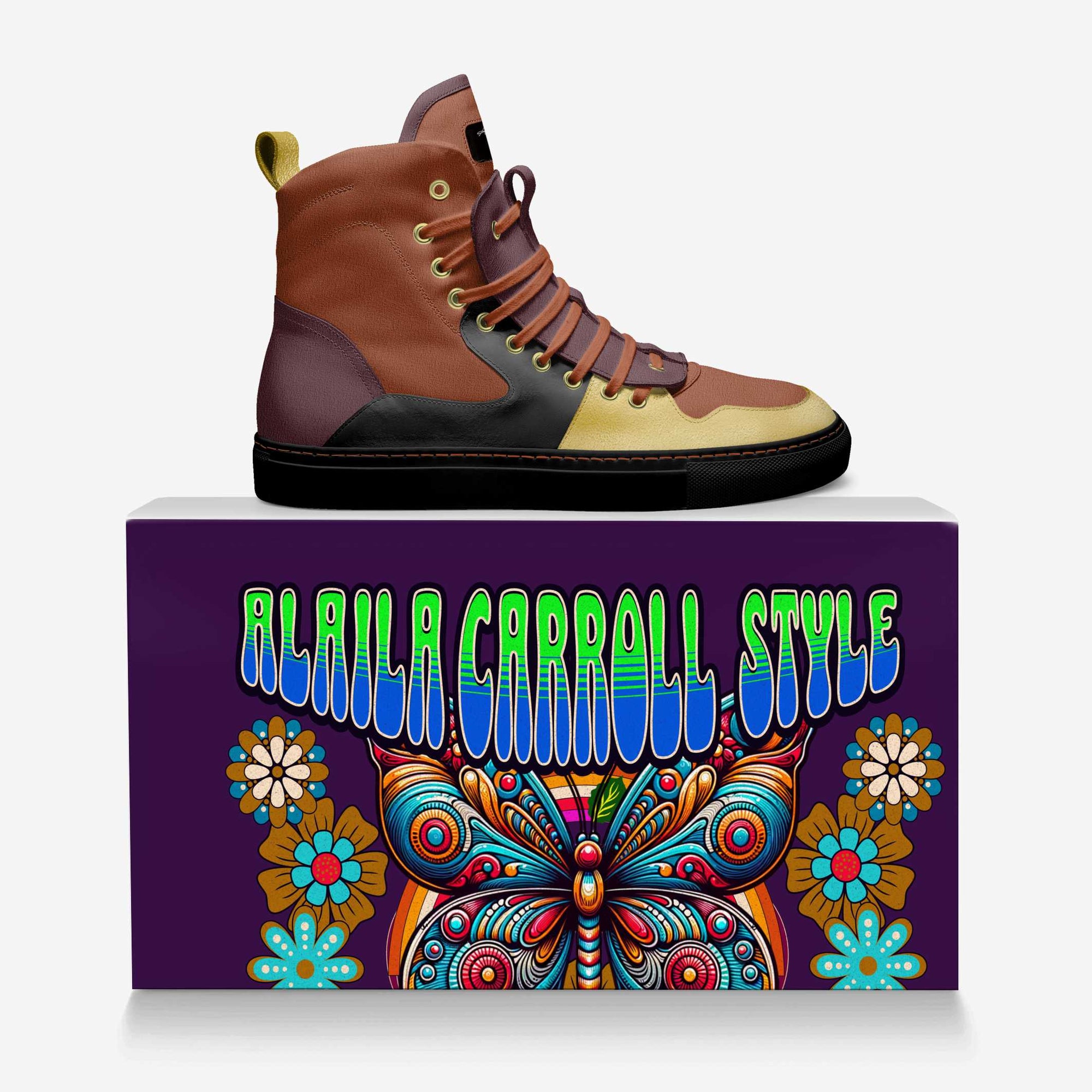 Designer Laced High-Top Black, Gold, Wine, & Redskin