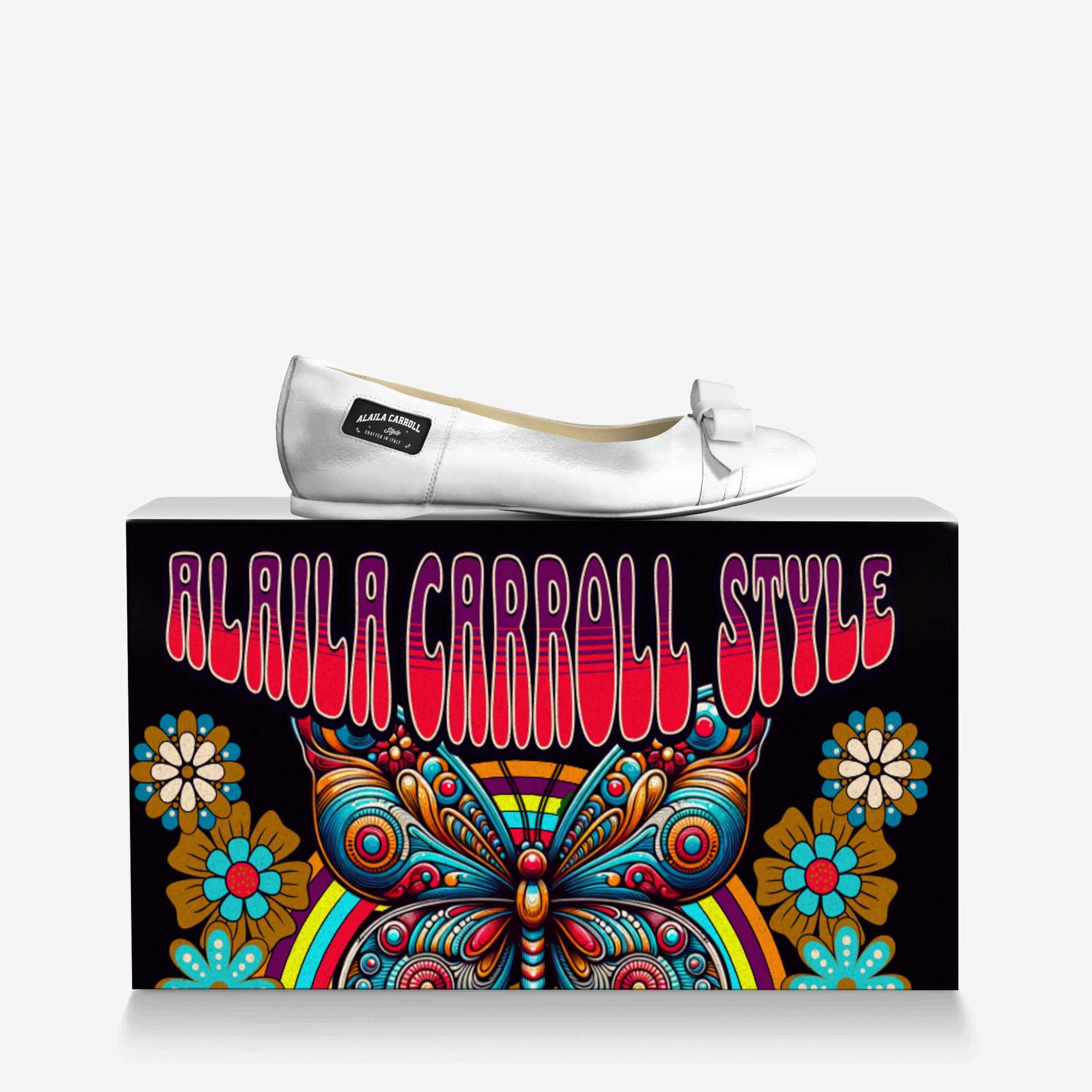 Bow Ballerina Flats, White – Elegant Italian Women’s Flats | Alaila Carroll Style
