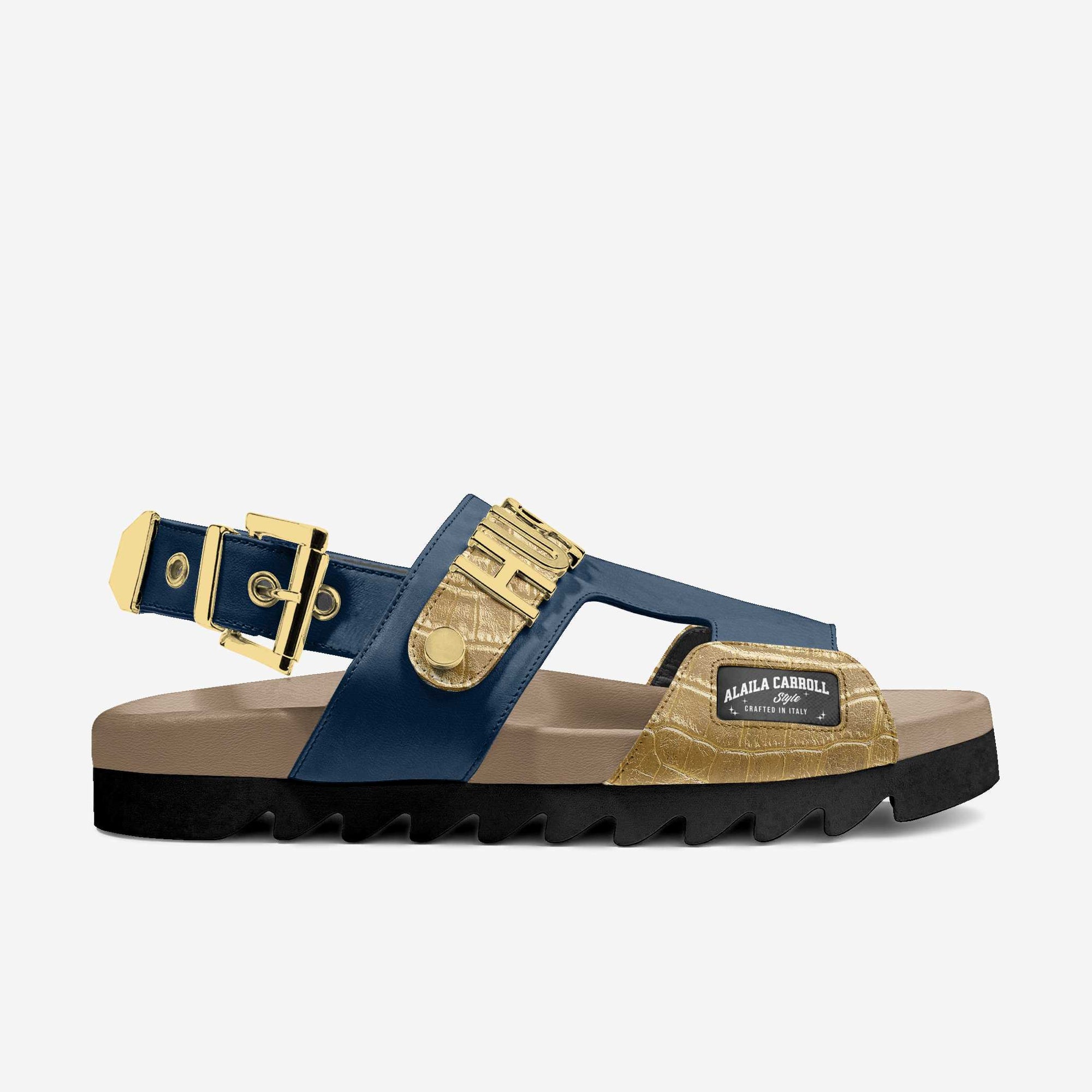 Luxe Metal Hustle Sandal Navy & Gold