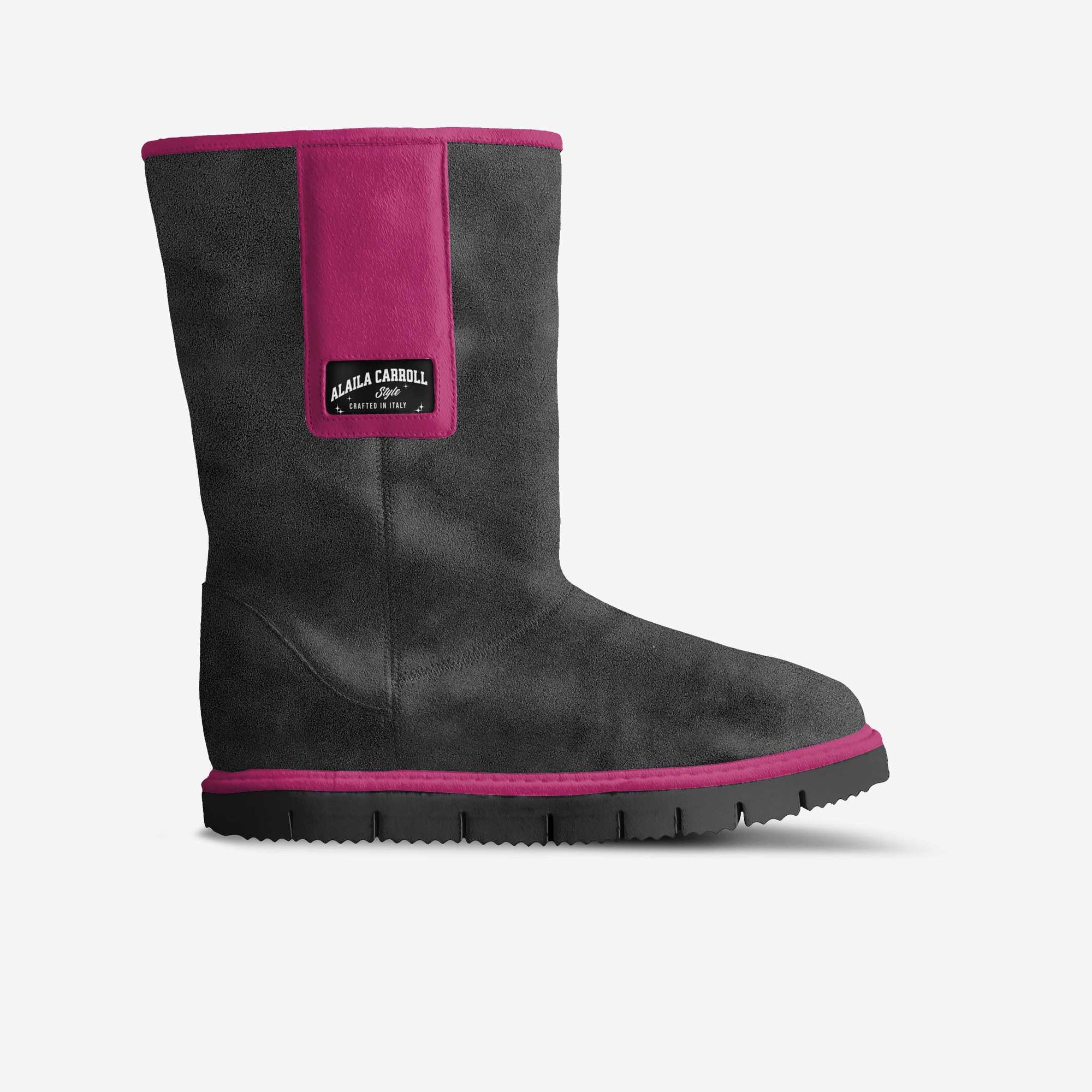 Flap Mid-Boot Dark Grey and Passion Pink