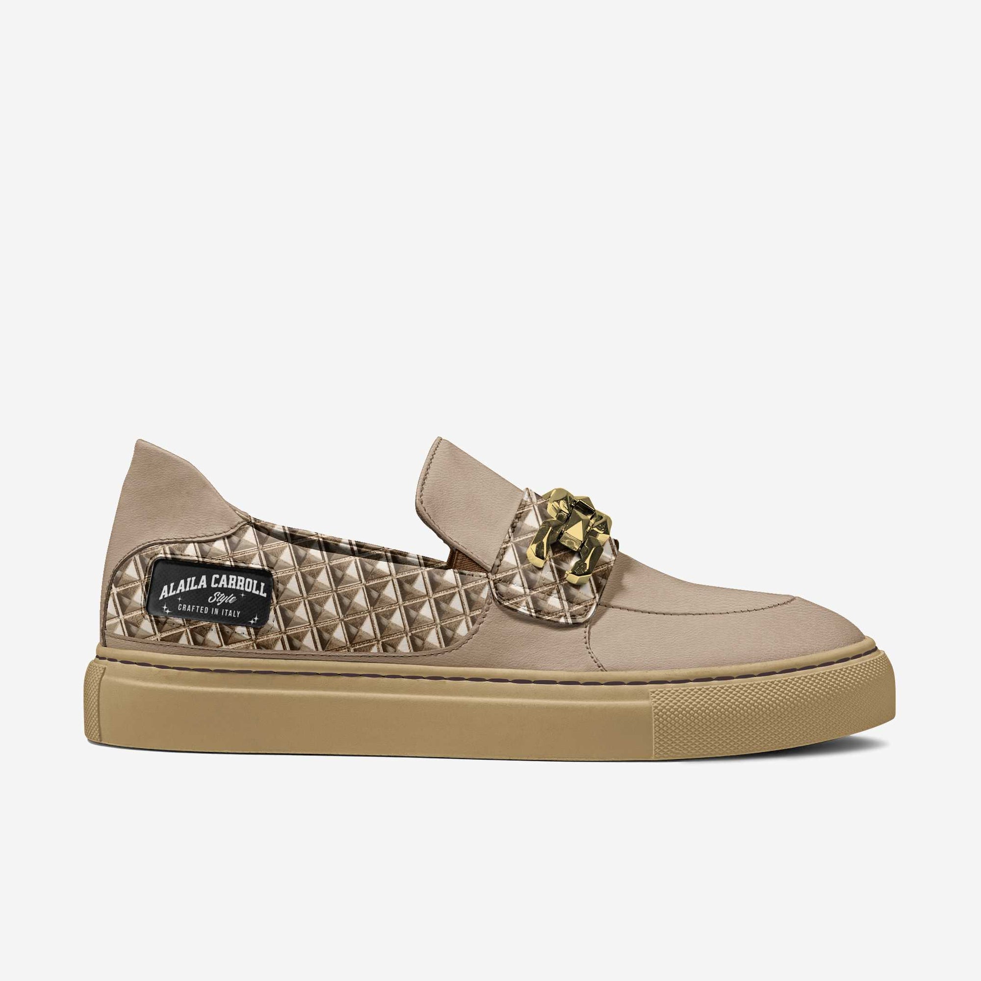 CLASSIC METAL SLIP-ON SNEAKER Tan & Textile