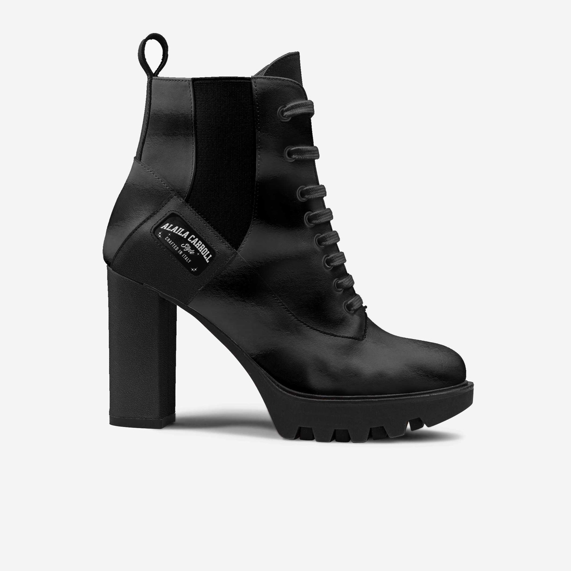 Laced Designer Boot Black