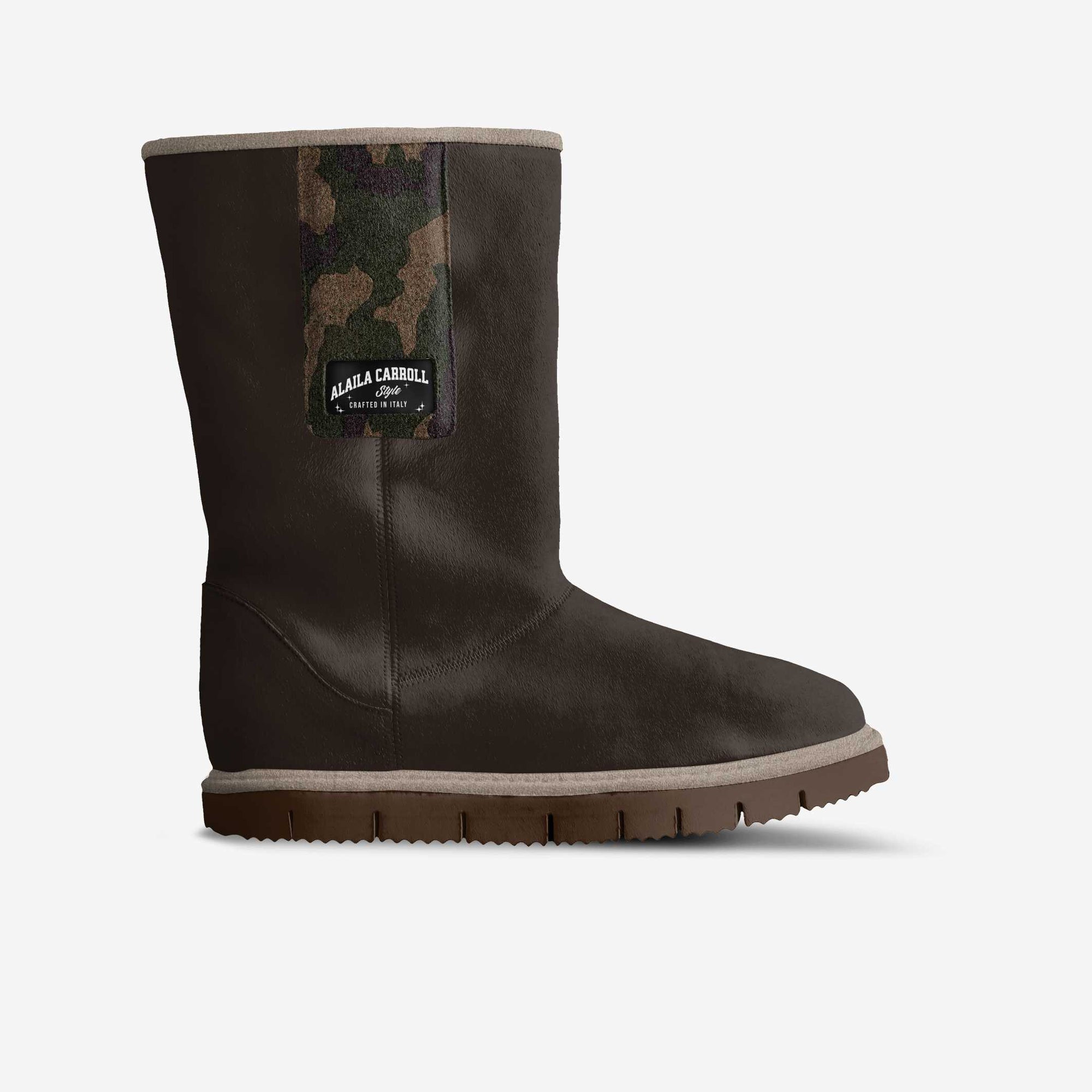 Flap Mid-Boot Dark Brown & Camo