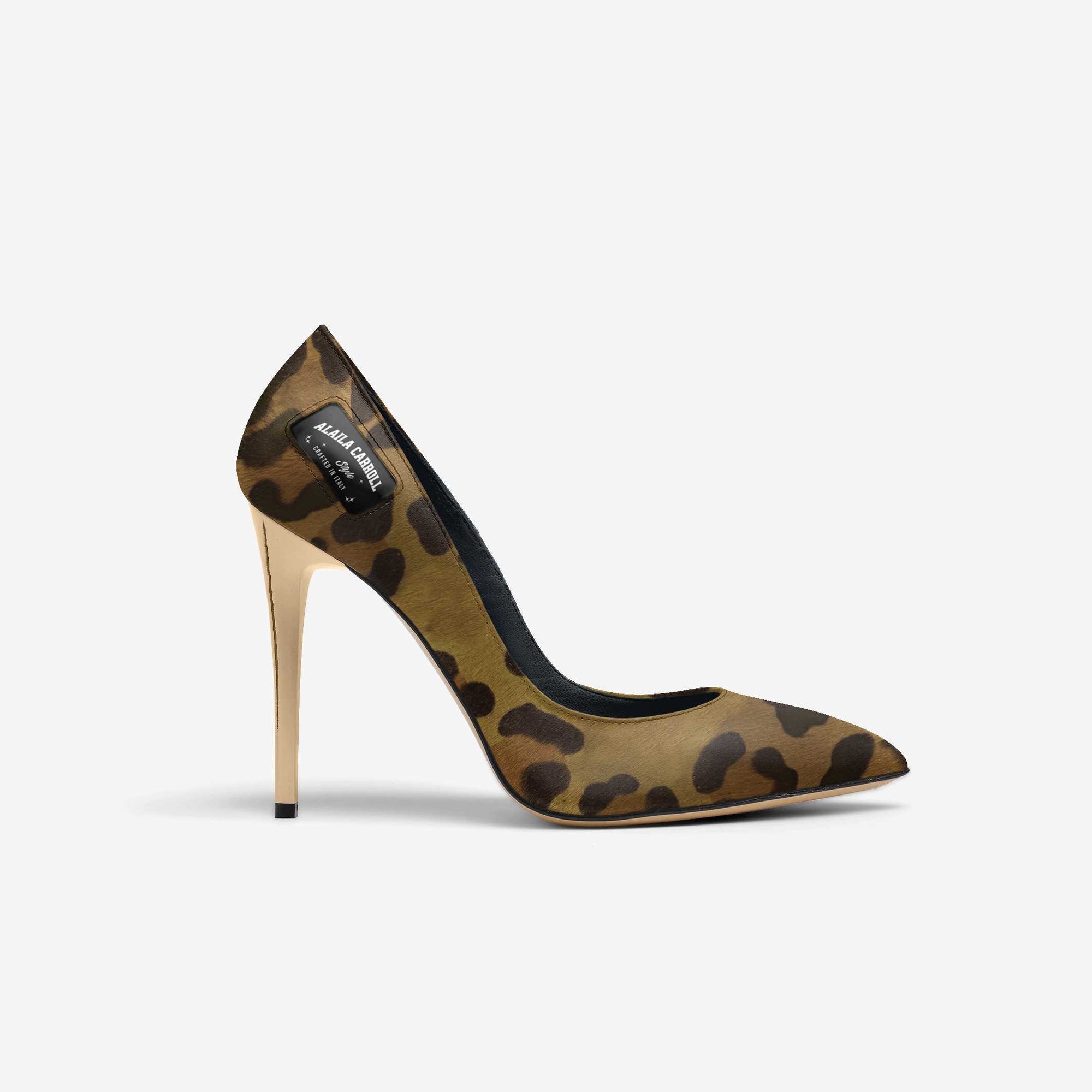 FULL CUT HIGH HEEL – Leopard with Gold Heels