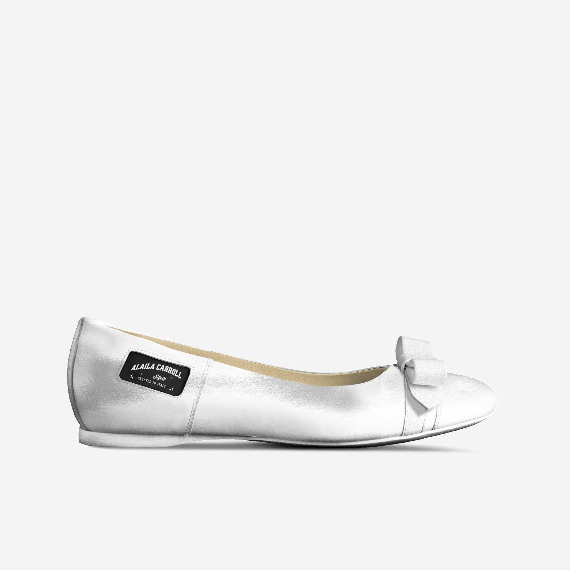 Bow Ballerina Flats, White – Elegant Italian Women’s Flats | Alaila Carroll Style