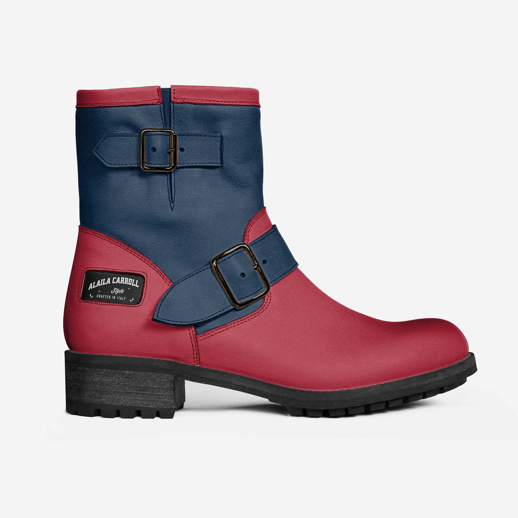 Police Belted Boot Red & Navy