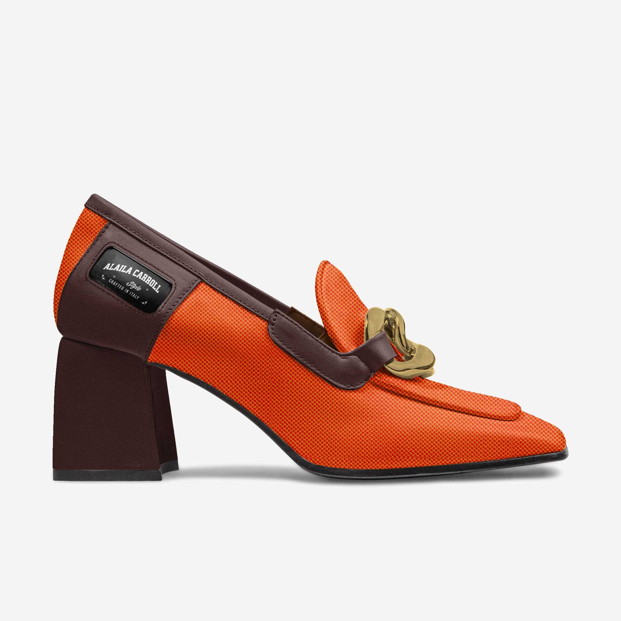 Retro Luxe Heel Orange & Brown