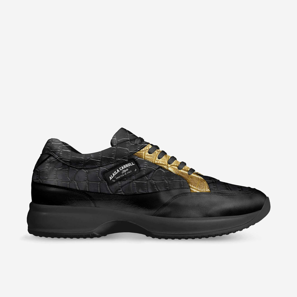 Fashion Walking Sneaker Black & Gold