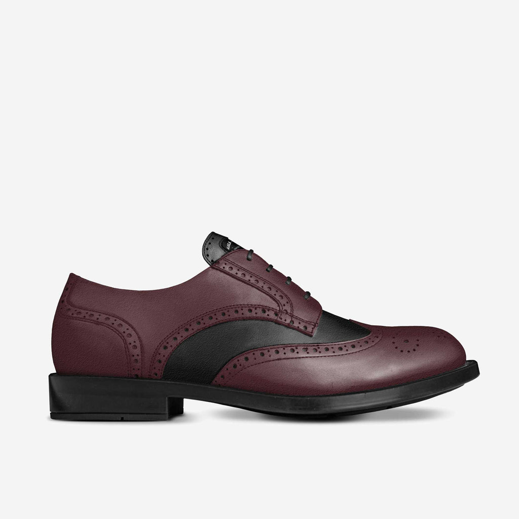Luxury Italian Leather Traditional Derby – Handcrafted Timeless Design Wine & Black
