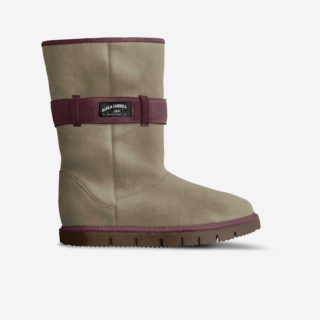 Belted Mid-Boot Tan & Plum