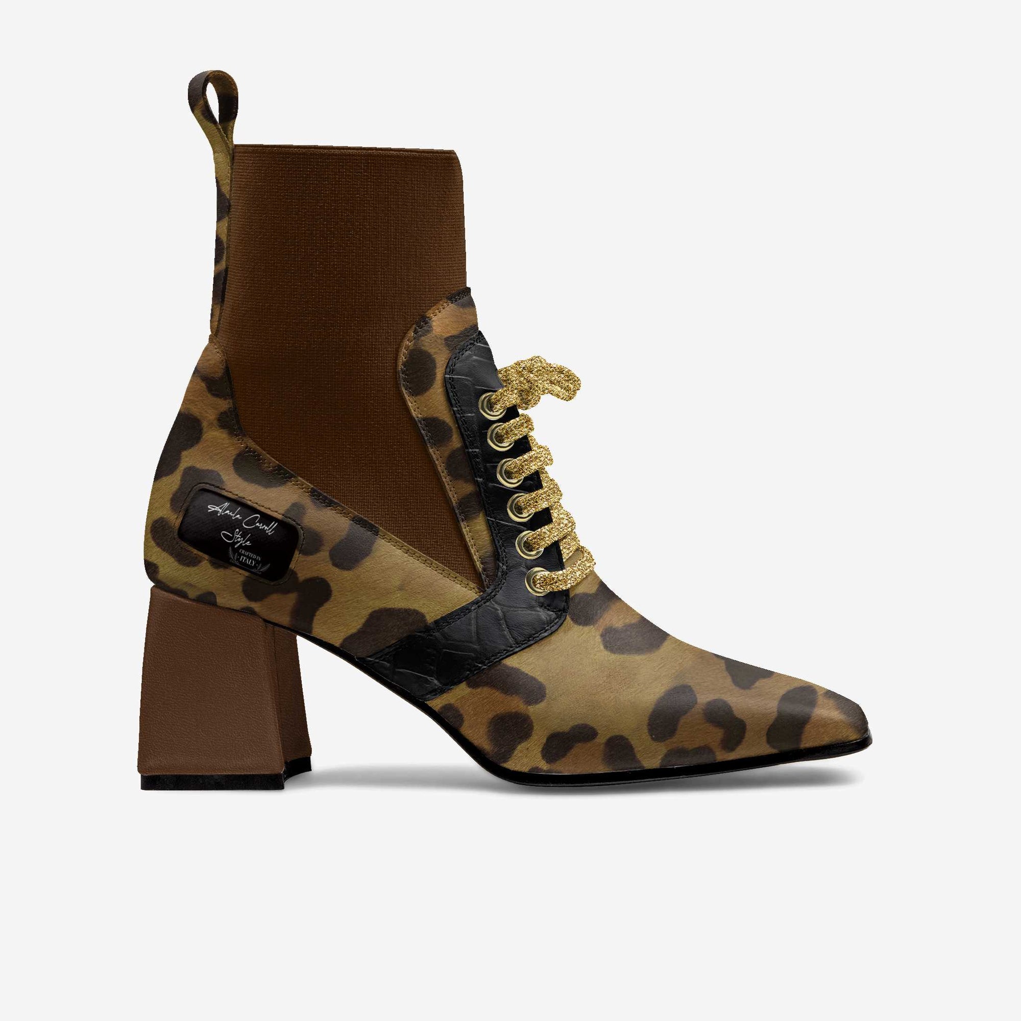 Luxe heel sock design Leopard & Black