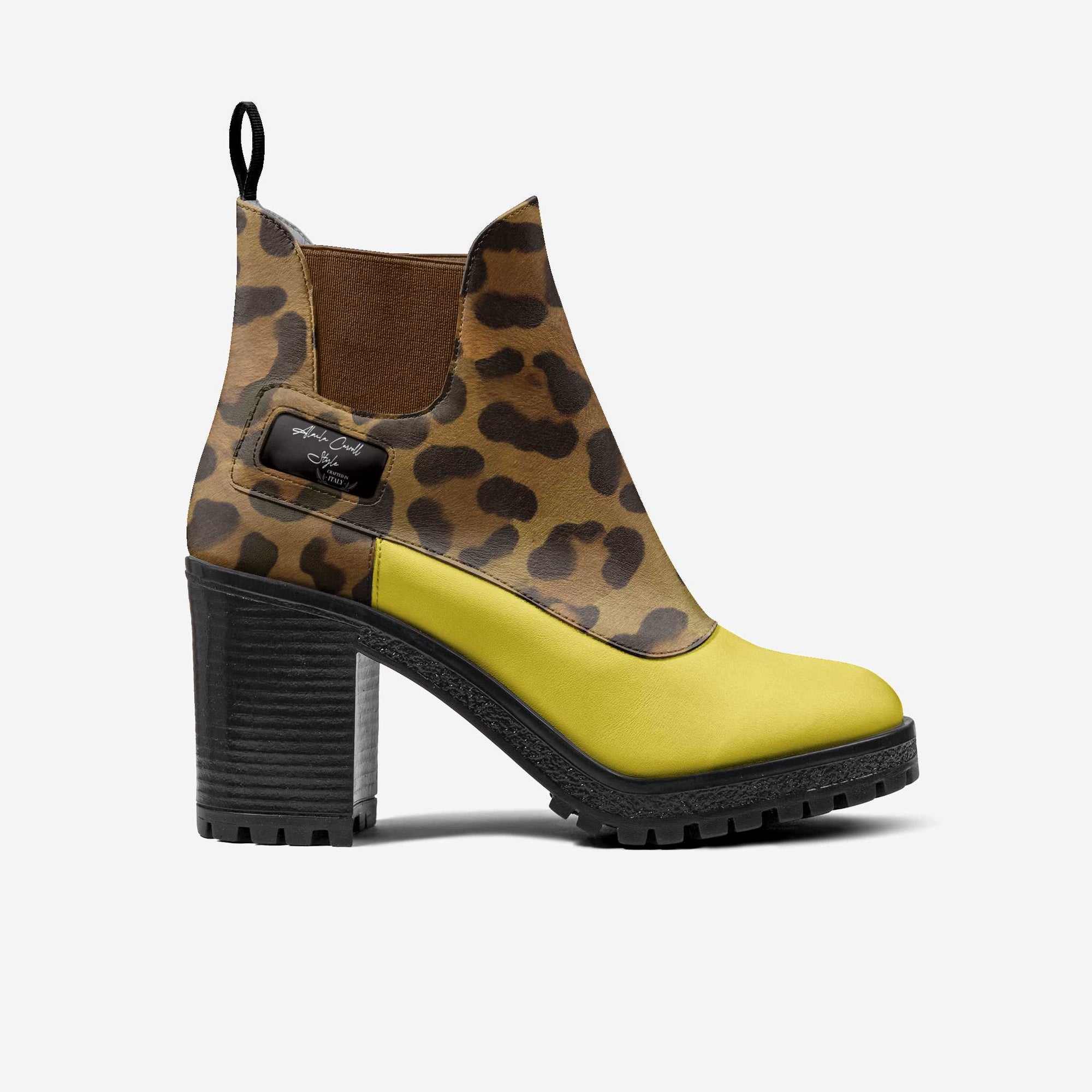 Slip-On Designer Boot Leopard & Mustard