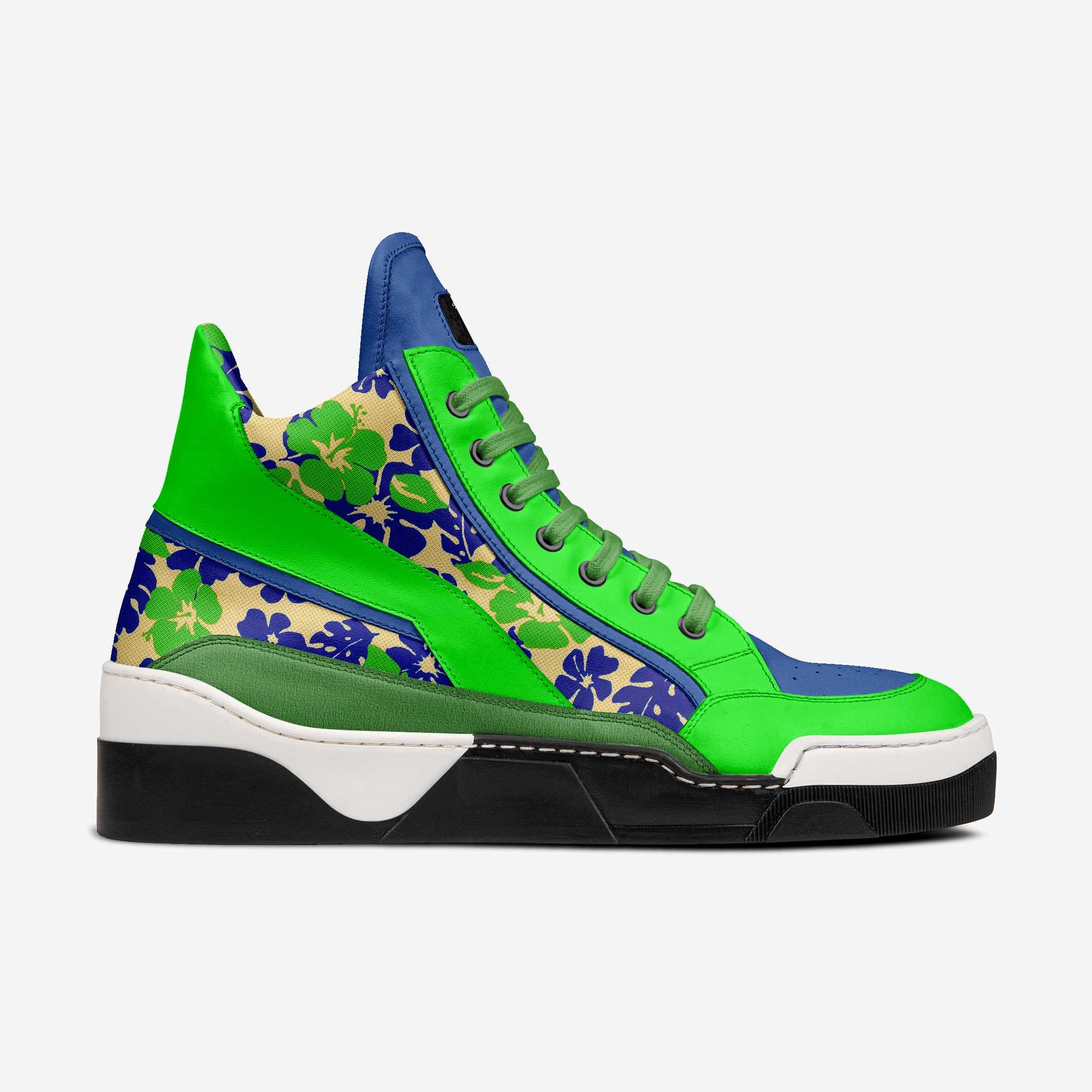 ELITE HIGH-TOP SNEAKER Green, Blue & Print